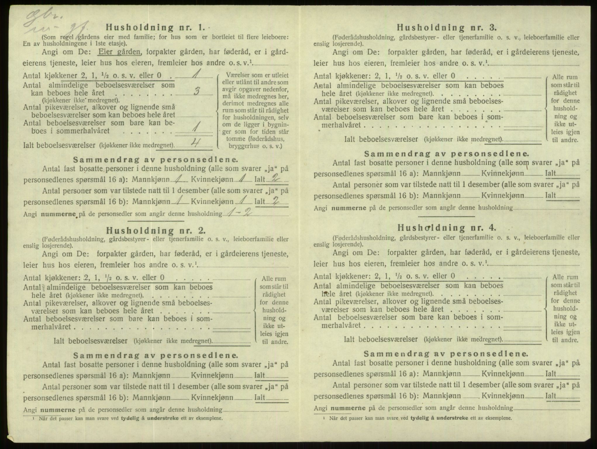 SAB, 1920 census for Gloppen, 1920, p. 434