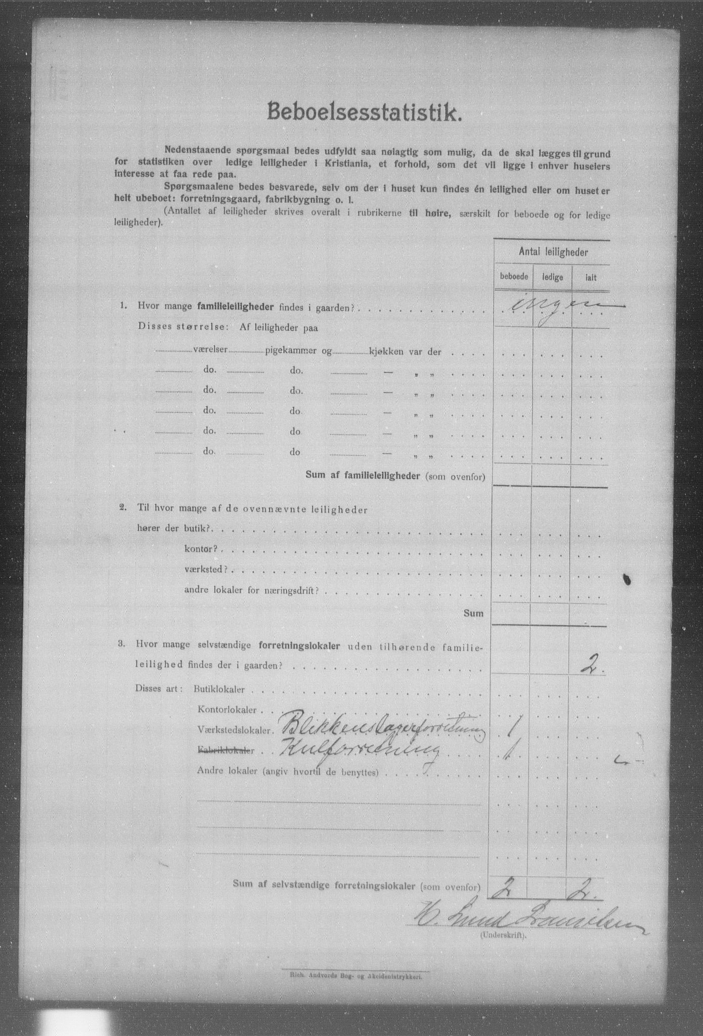 OBA, Municipal Census 1904 for Kristiania, 1904, p. 1057