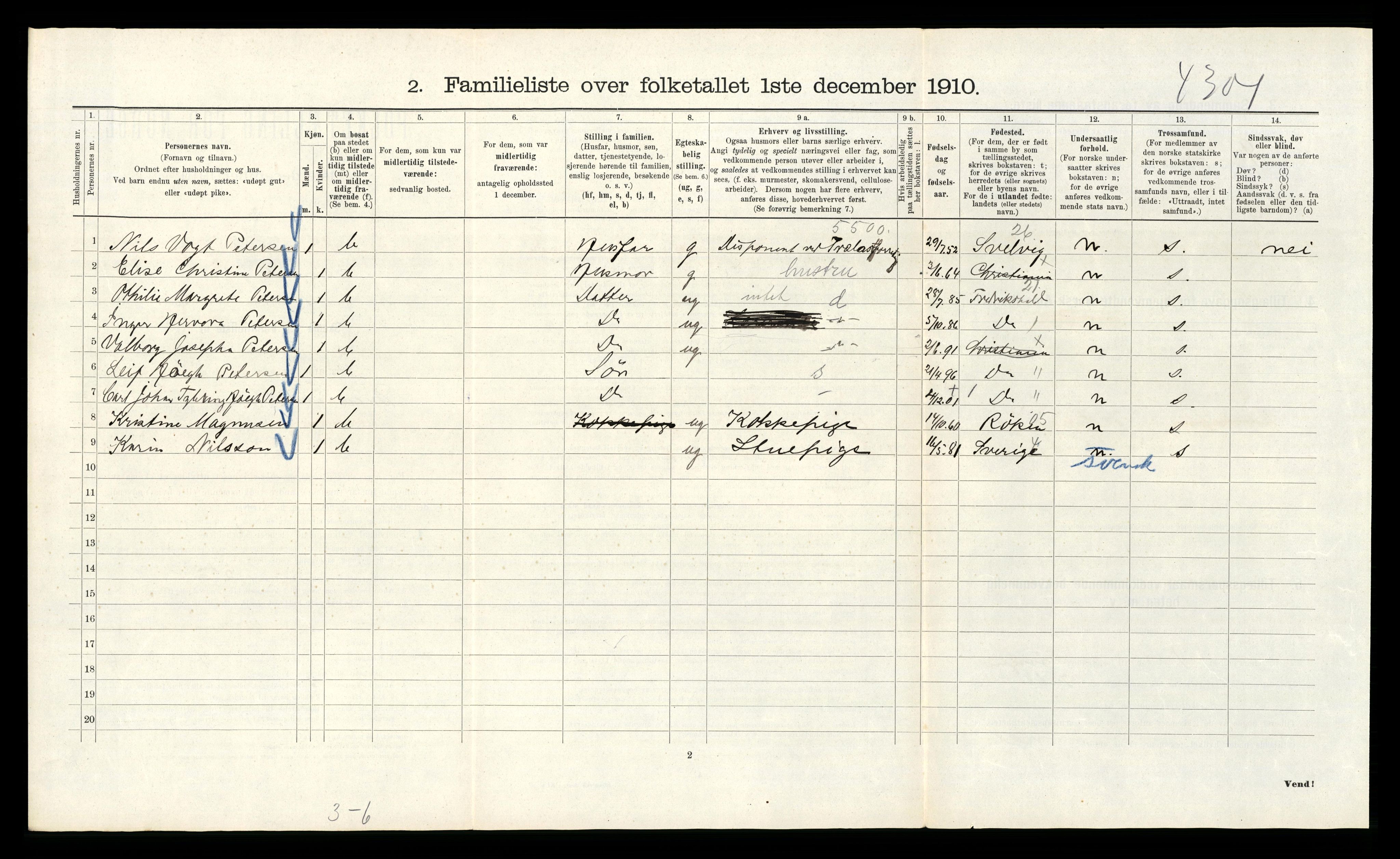 RA, 1910 census for Kristiania, 1910, p. 26080