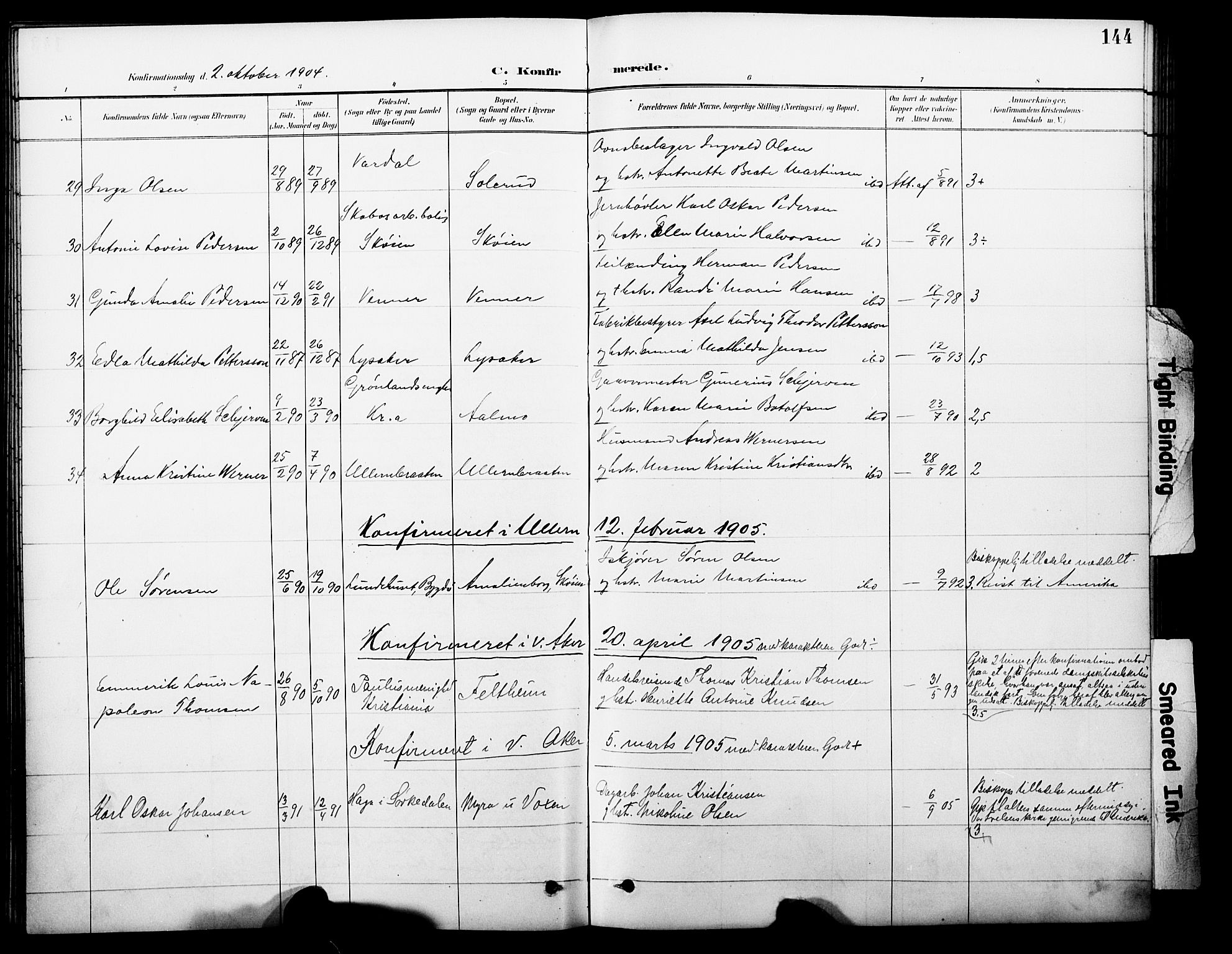 Vestre Aker prestekontor Kirkebøker, SAO/A-10025/F/Fa/L0012: Parish register (official) no. 12, 1894-1909, p. 144
