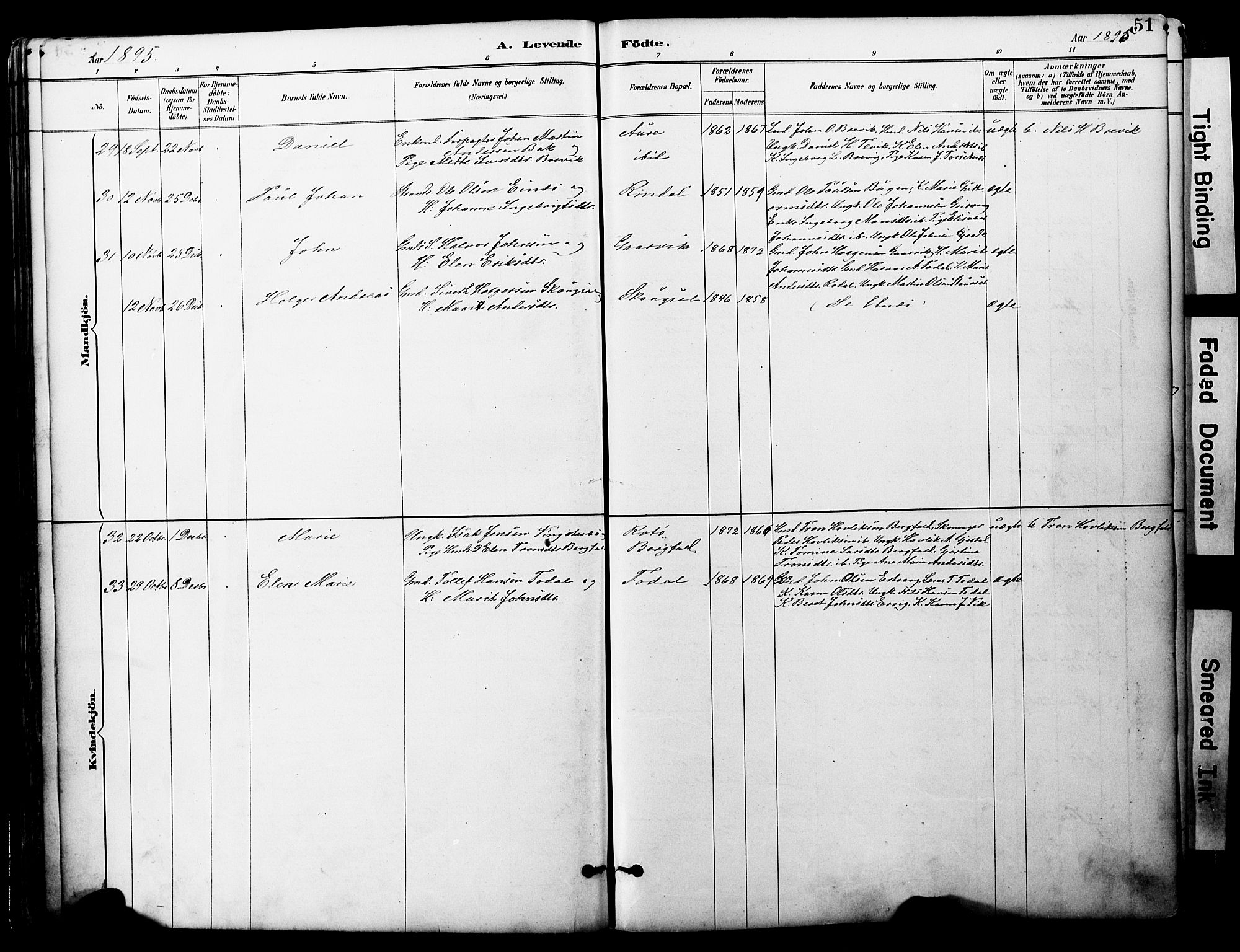 Ministerialprotokoller, klokkerbøker og fødselsregistre - Møre og Romsdal, AV/SAT-A-1454/578/L0907: Parish register (official) no. 578A06, 1887-1904, p. 51