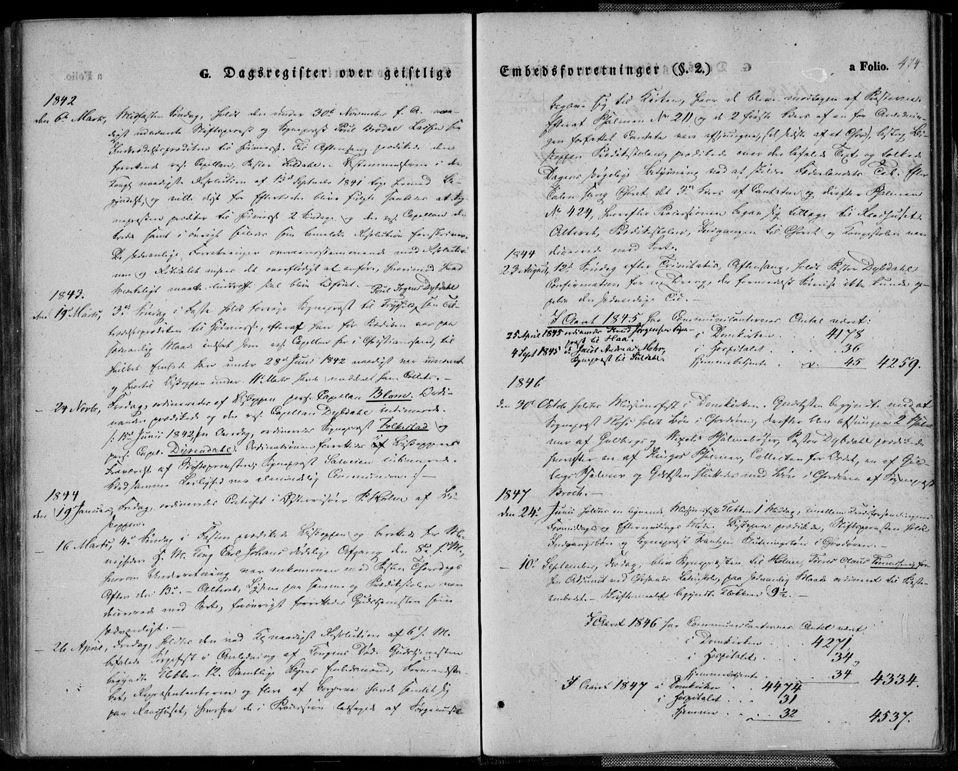 Kristiansand domprosti, SAK/1112-0006/F/Fa/L0013: Parish register (official) no. A 13, 1842-1851, p. 474