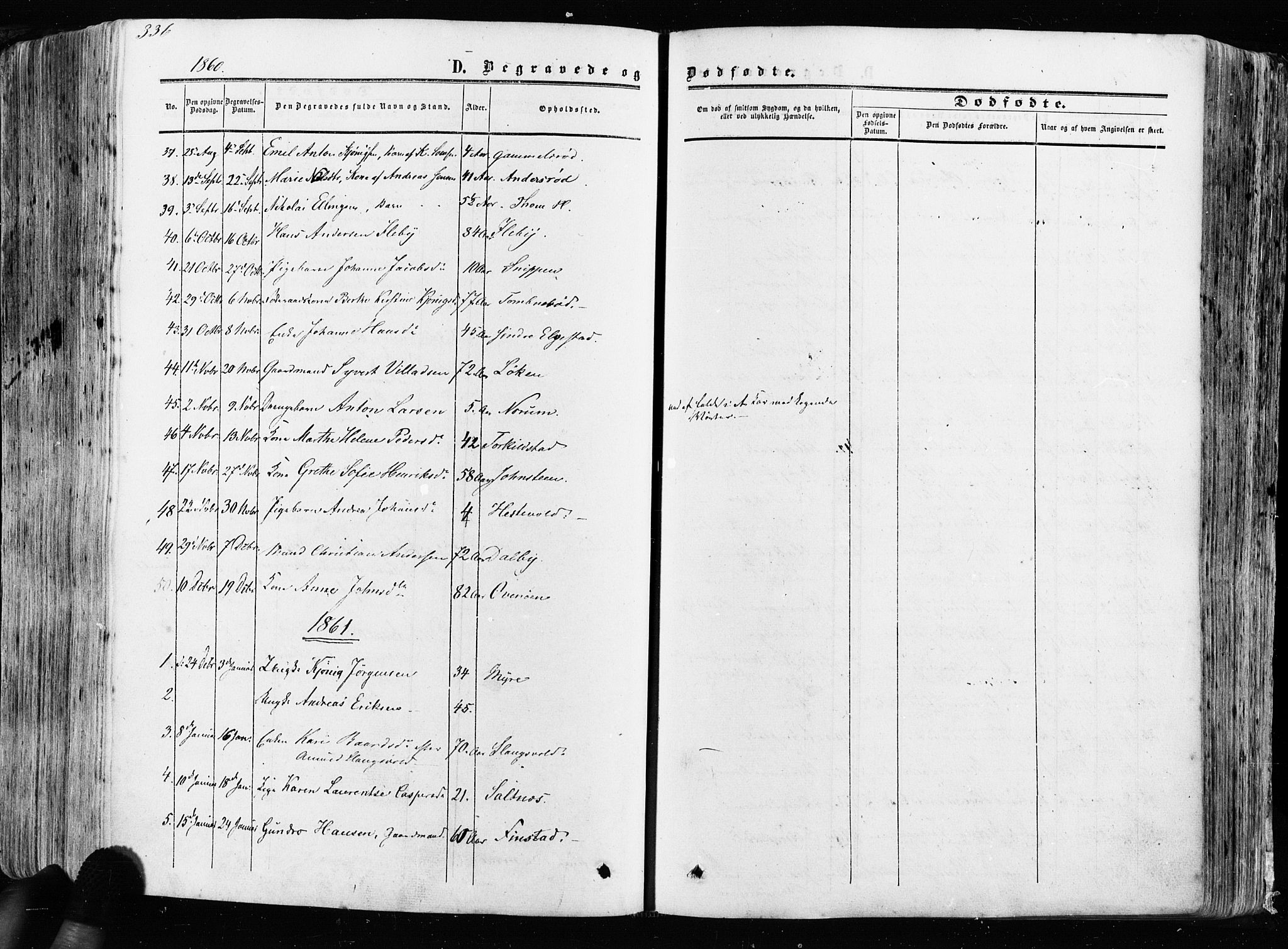 Råde prestekontor kirkebøker, SAO/A-2009/F/Fa/L0006: Parish register (official) no. 6, 1854-1877, p. 336