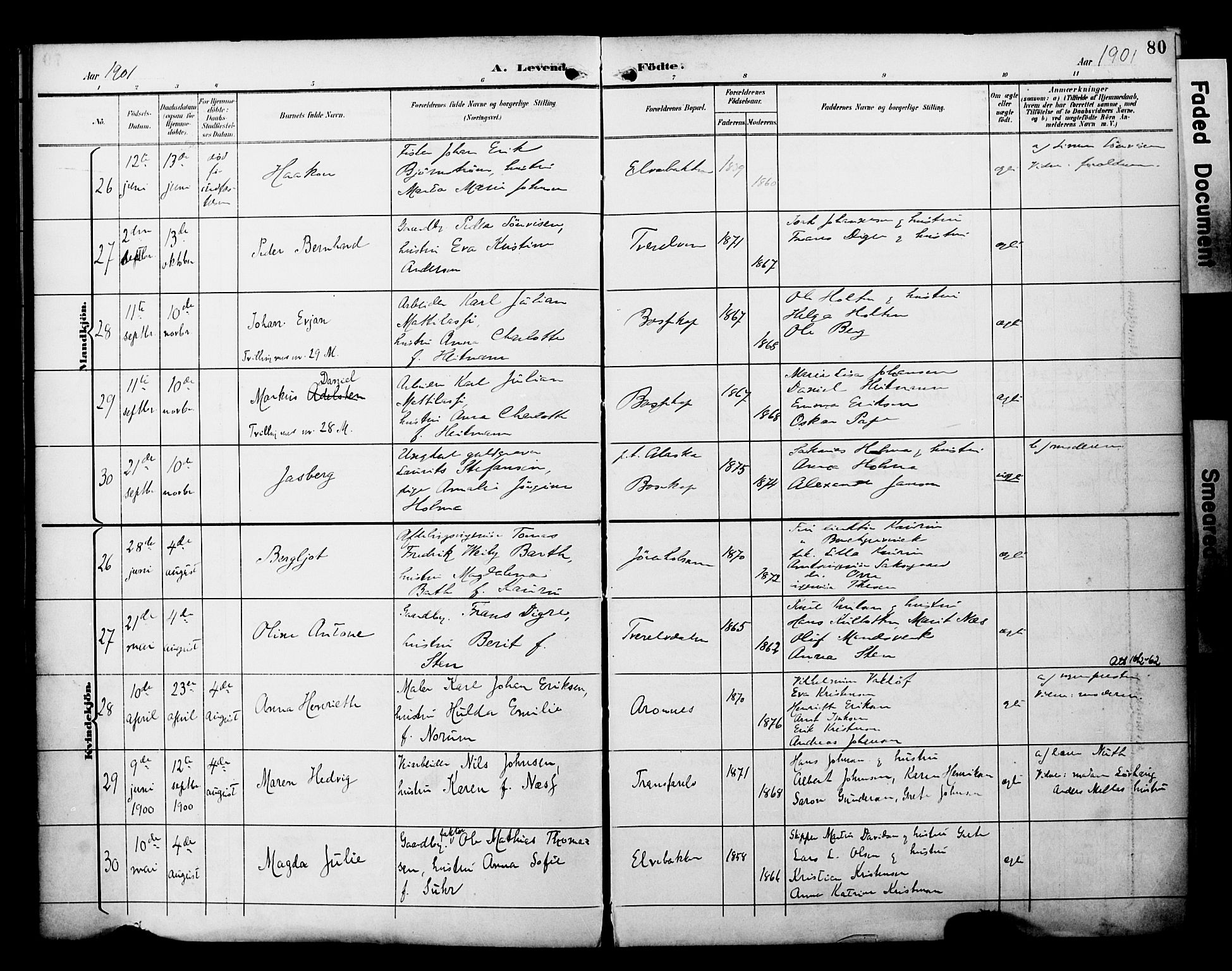 Alta sokneprestkontor, SATØ/S-1338/H/Ha/L0003.kirke: Parish register (official) no. 3, 1892-1904, p. 80