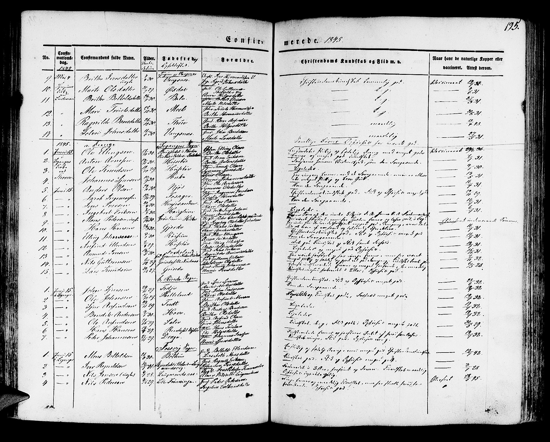 Leikanger sokneprestembete, AV/SAB-A-81001/H/Haa/Haaa/L0007: Parish register (official) no. A 7, 1838-1851, p. 195