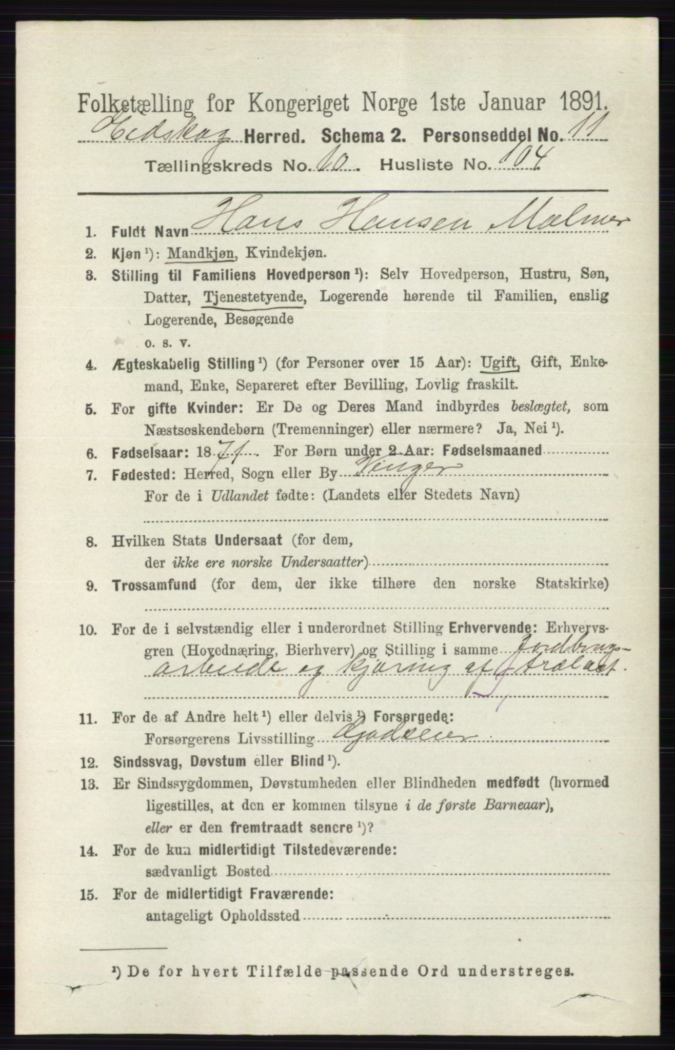 RA, 1891 census for 0420 Eidskog, 1891, p. 6698