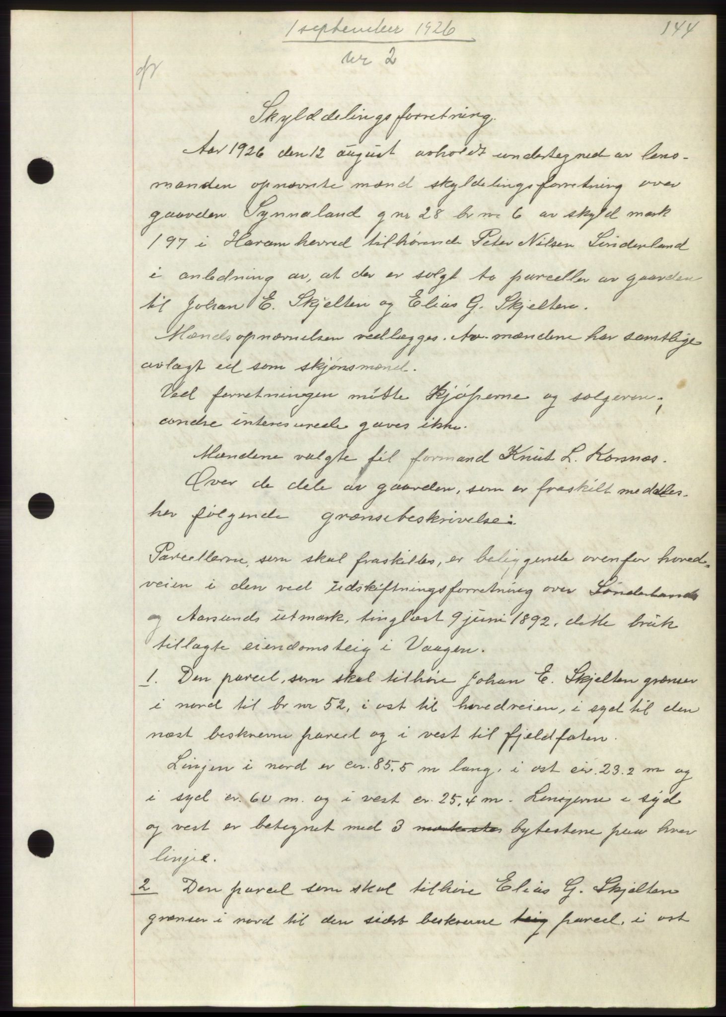 Nordre Sunnmøre sorenskriveri, AV/SAT-A-0006/1/2/2C/2Ca/L0035: Mortgage book no. 37, 1926-1926, Deed date: 01.09.1926