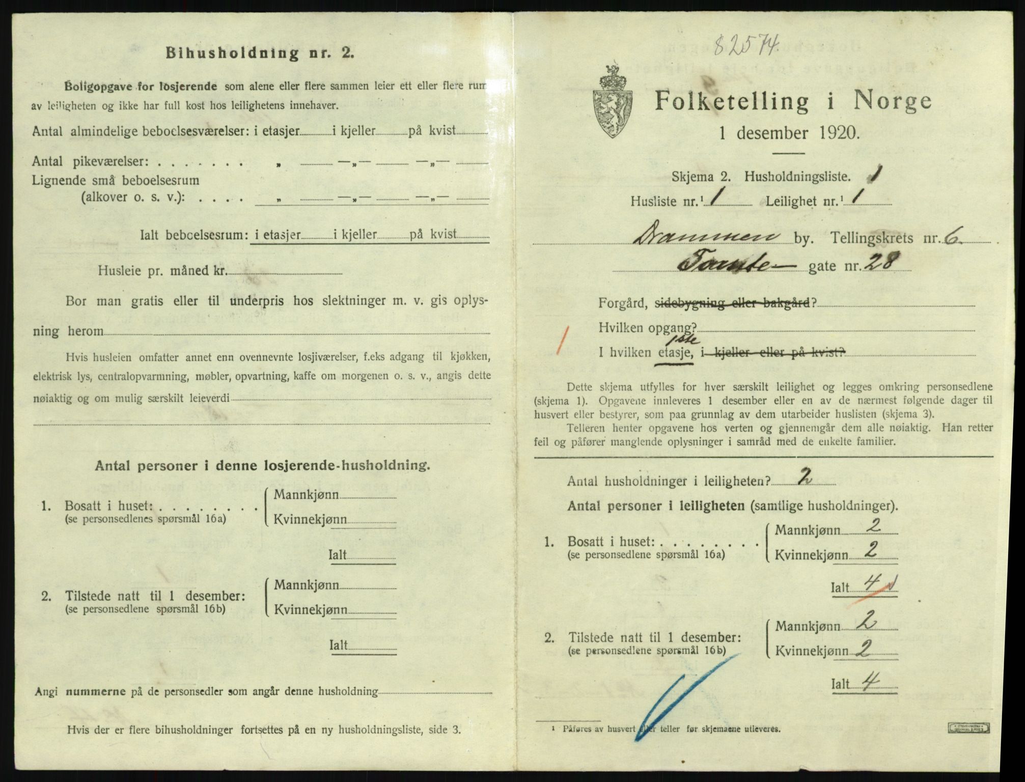 SAKO, 1920 census for Drammen, 1920, p. 11051