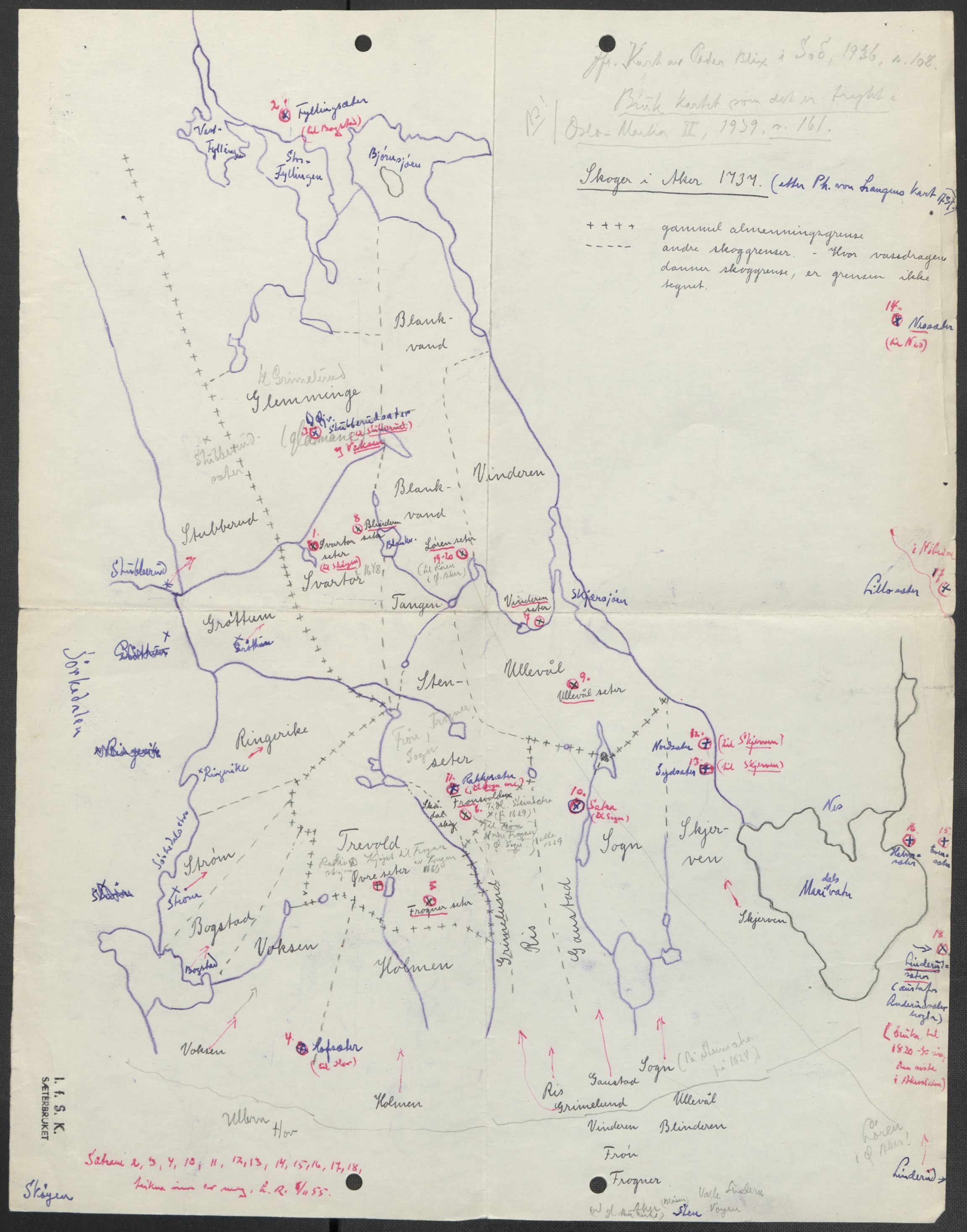 Instituttet for sammenlignende kulturforskning, AV/RA-PA-0424/F/Fc/L0002/0002: Eske B2: / Akershus (perm II), 1932-1936