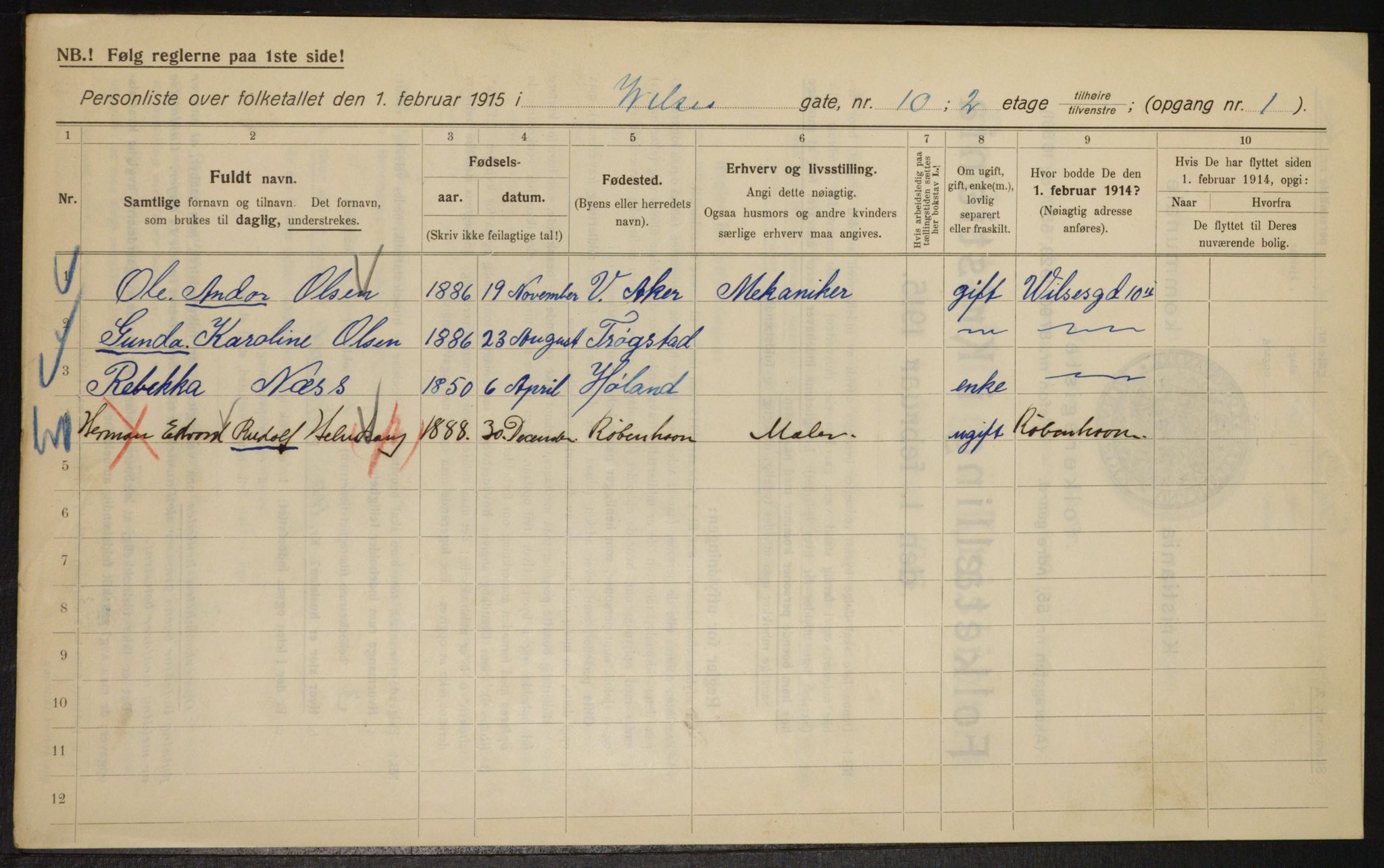 OBA, Municipal Census 1915 for Kristiania, 1915, p. 129075