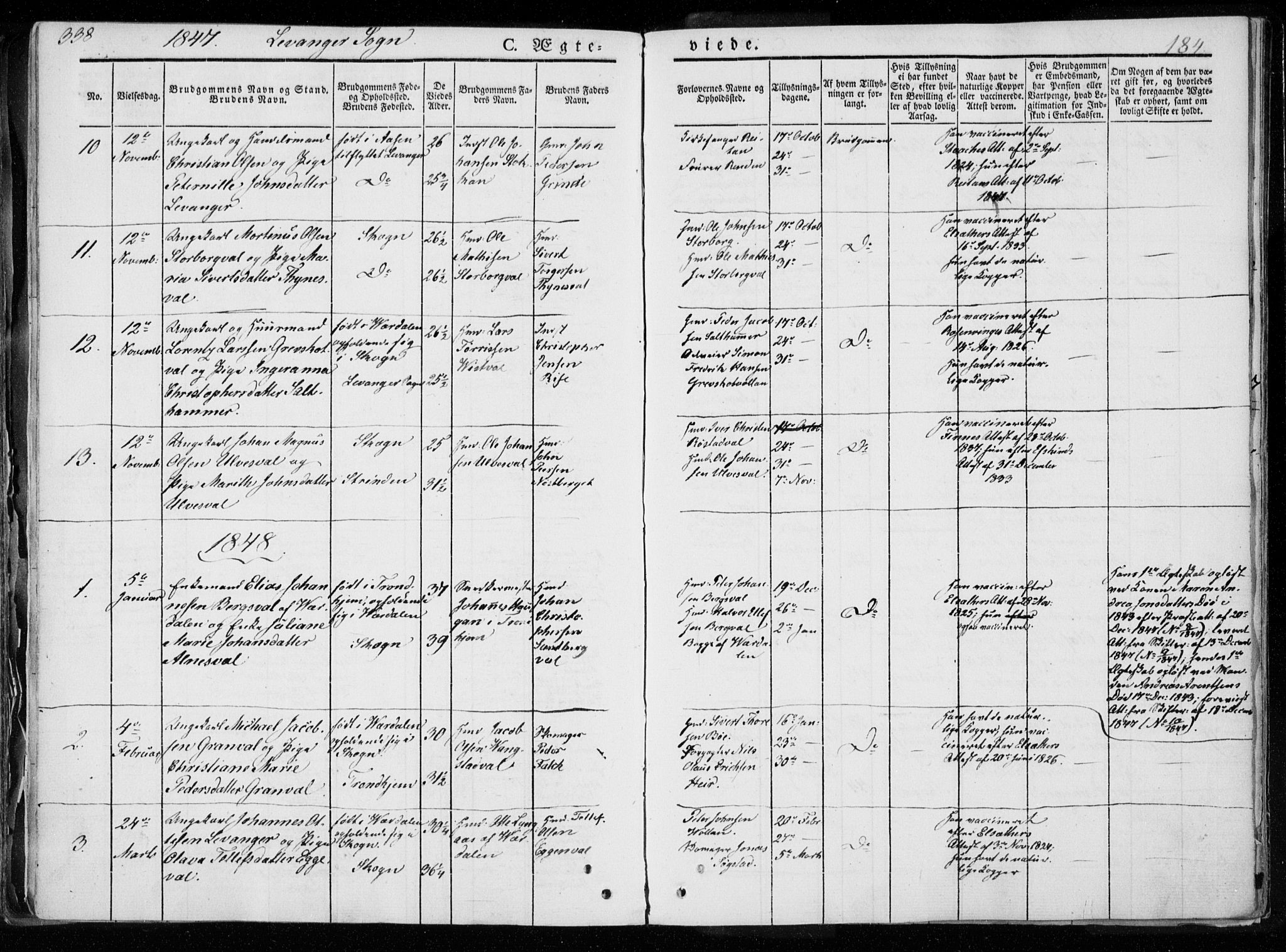 Ministerialprotokoller, klokkerbøker og fødselsregistre - Nord-Trøndelag, SAT/A-1458/720/L0183: Parish register (official) no. 720A01, 1836-1855, p. 184