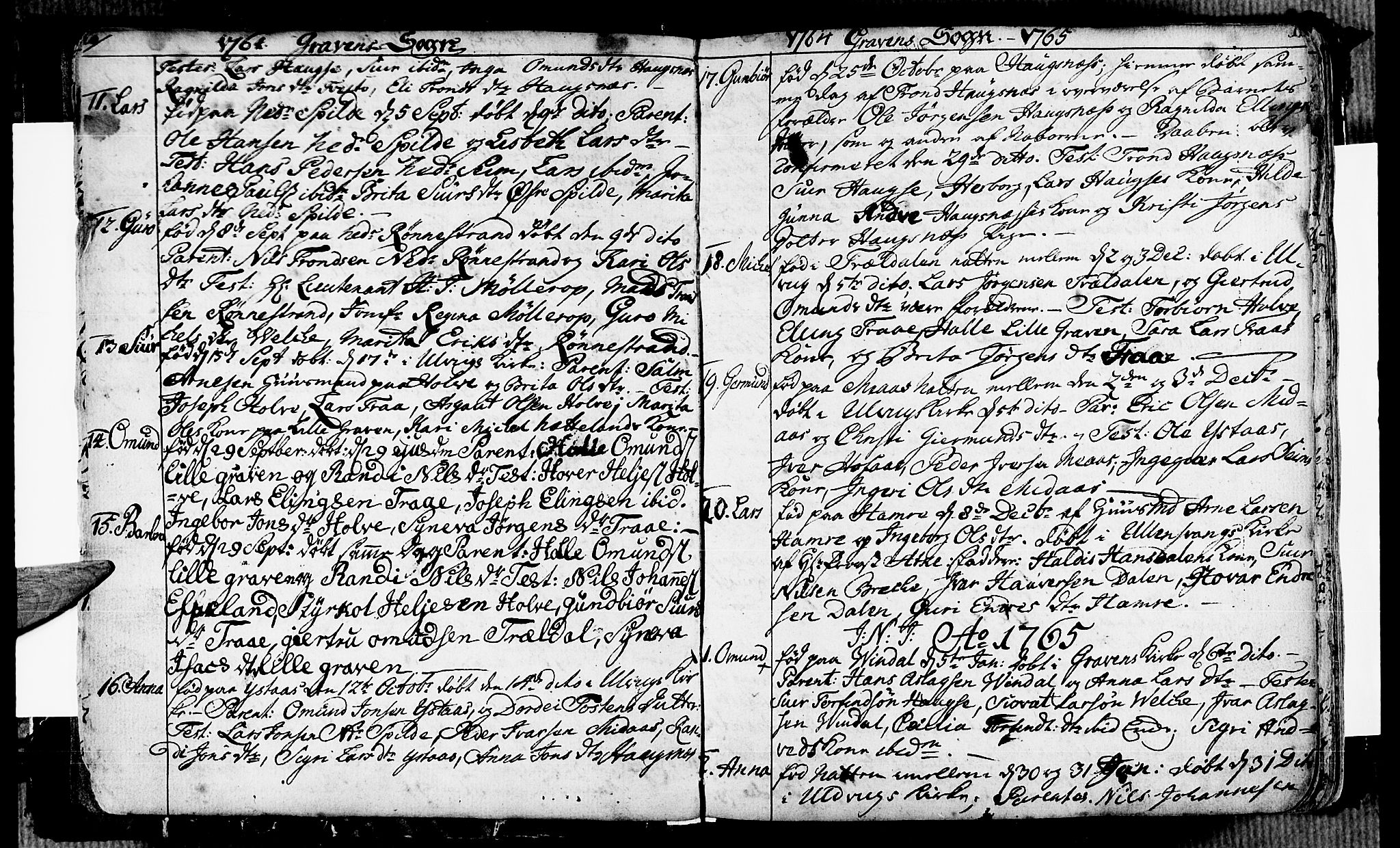Ulvik sokneprestembete, SAB/A-78801/H/Haa: Parish register (official) no. A 7, 1761-1792, p. 10-11