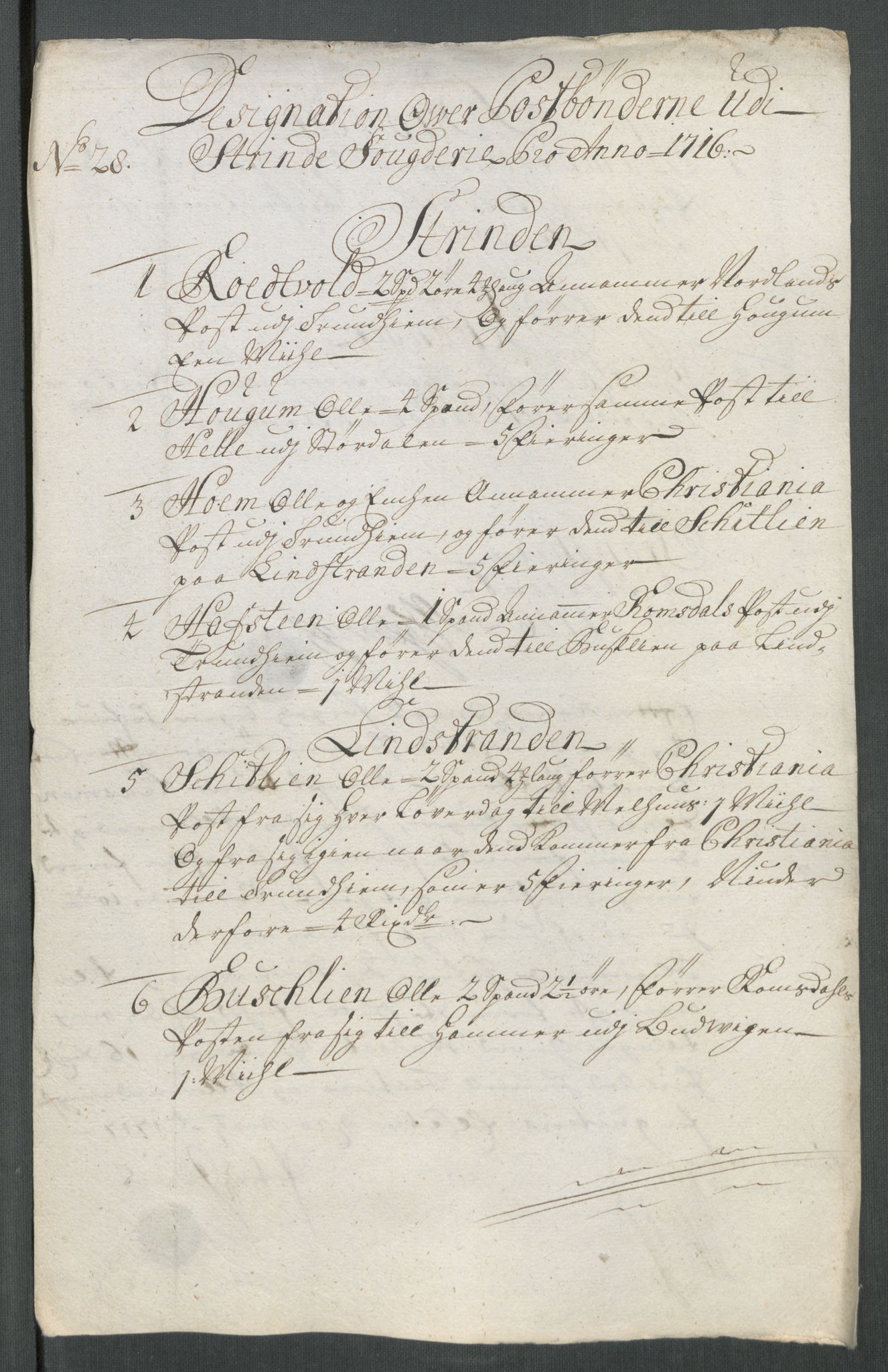 Rentekammeret inntil 1814, Reviderte regnskaper, Fogderegnskap, AV/RA-EA-4092/R61/L4115: Fogderegnskap Strinda og Selbu, 1715-1716, p. 450