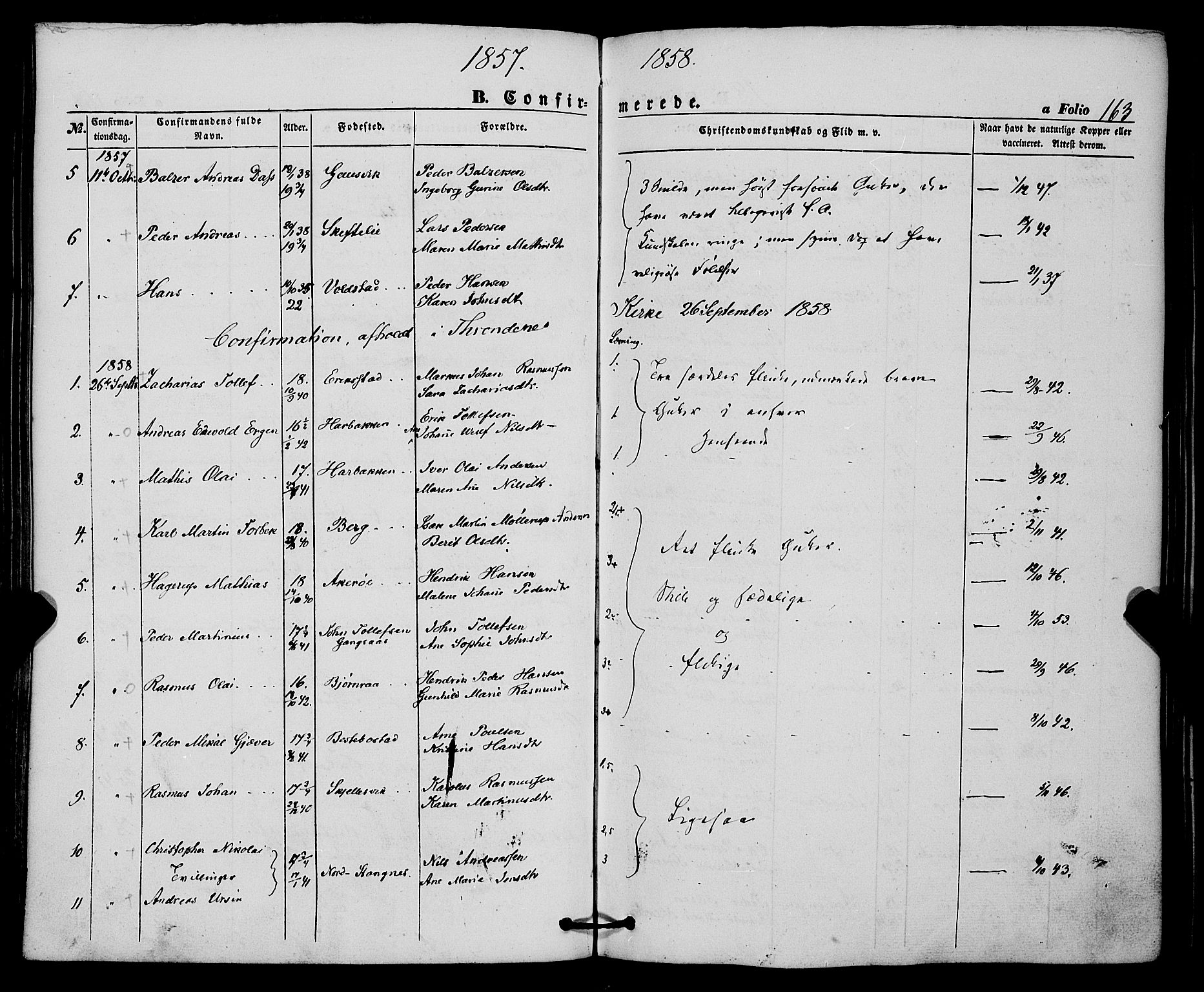 Trondenes sokneprestkontor, SATØ/S-1319/H/Ha/L0011kirke: Parish register (official) no. 11, 1853-1862, p. 163