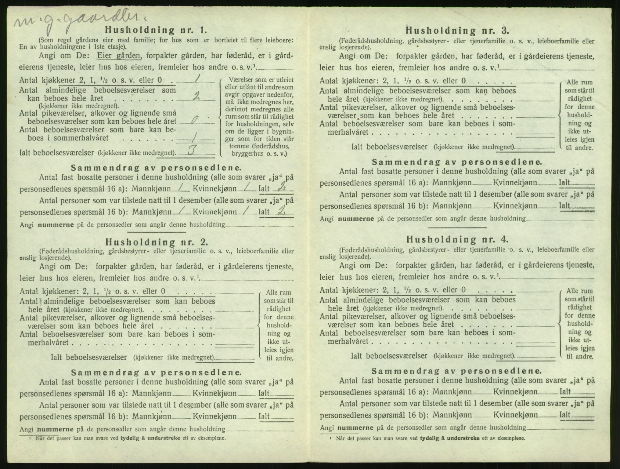 SAT, 1920 census for Vatne, 1920, p. 557