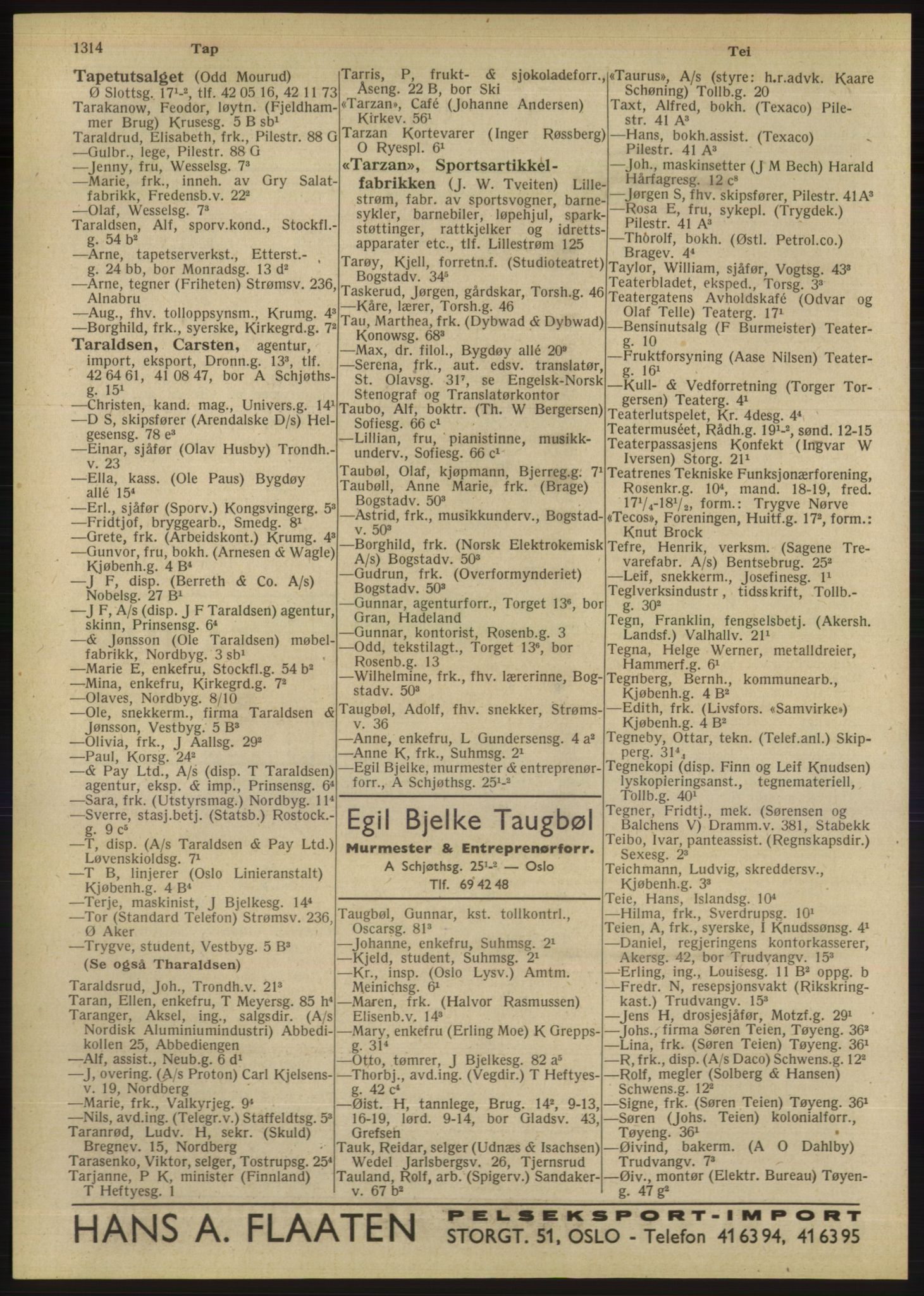 Kristiania/Oslo adressebok, PUBL/-, 1947, p. 1314