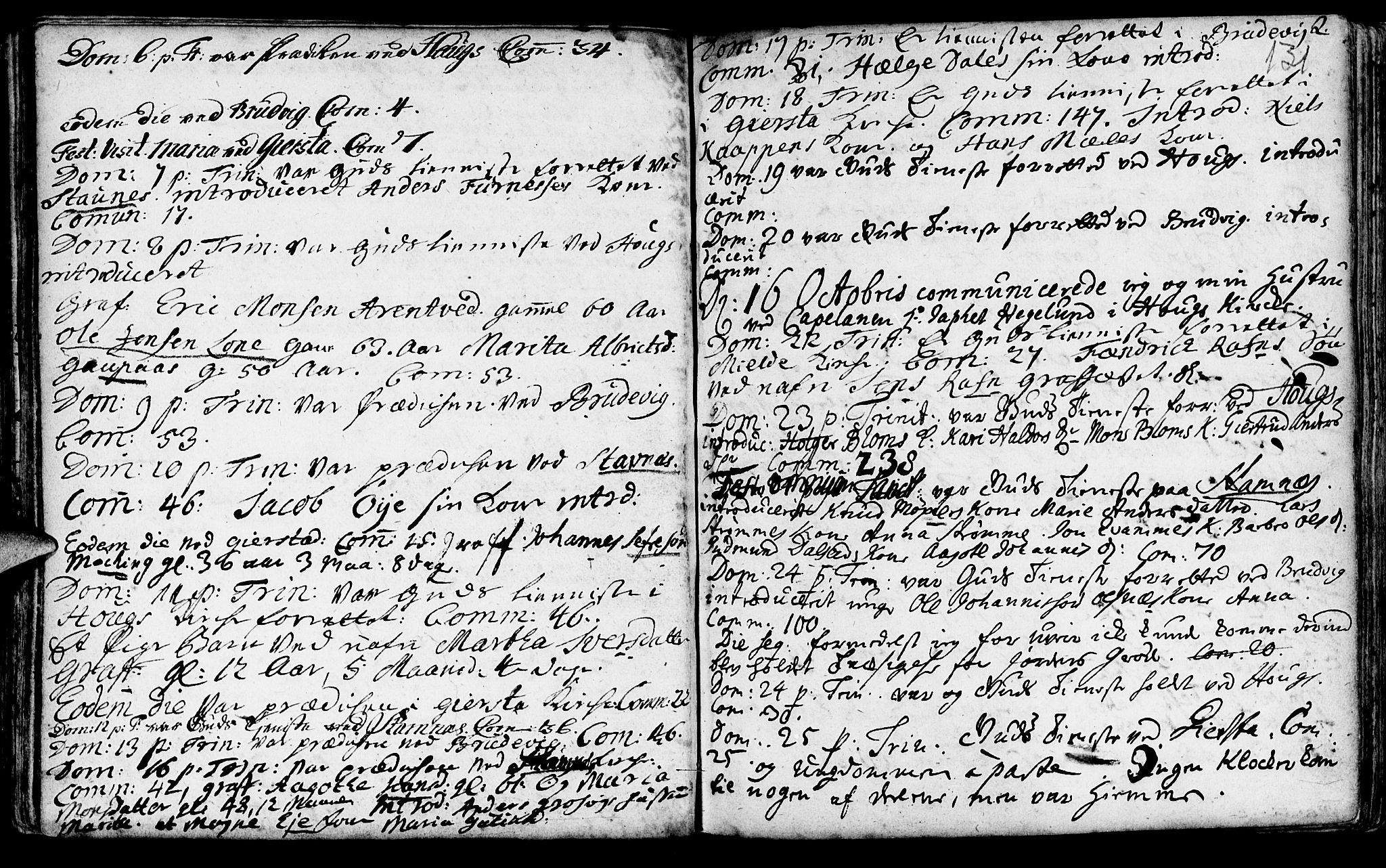 Haus sokneprestembete, AV/SAB-A-75601/H/Haa: Parish register (official) no. A 5, 1733-1747, p. 131