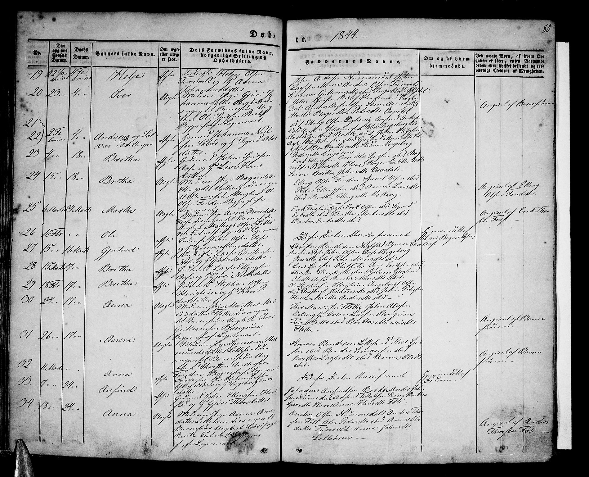 Vik sokneprestembete, AV/SAB-A-81501/H/Haa/Haaa/L0007: Parish register (official) no. A 7, 1831-1845, p. 80