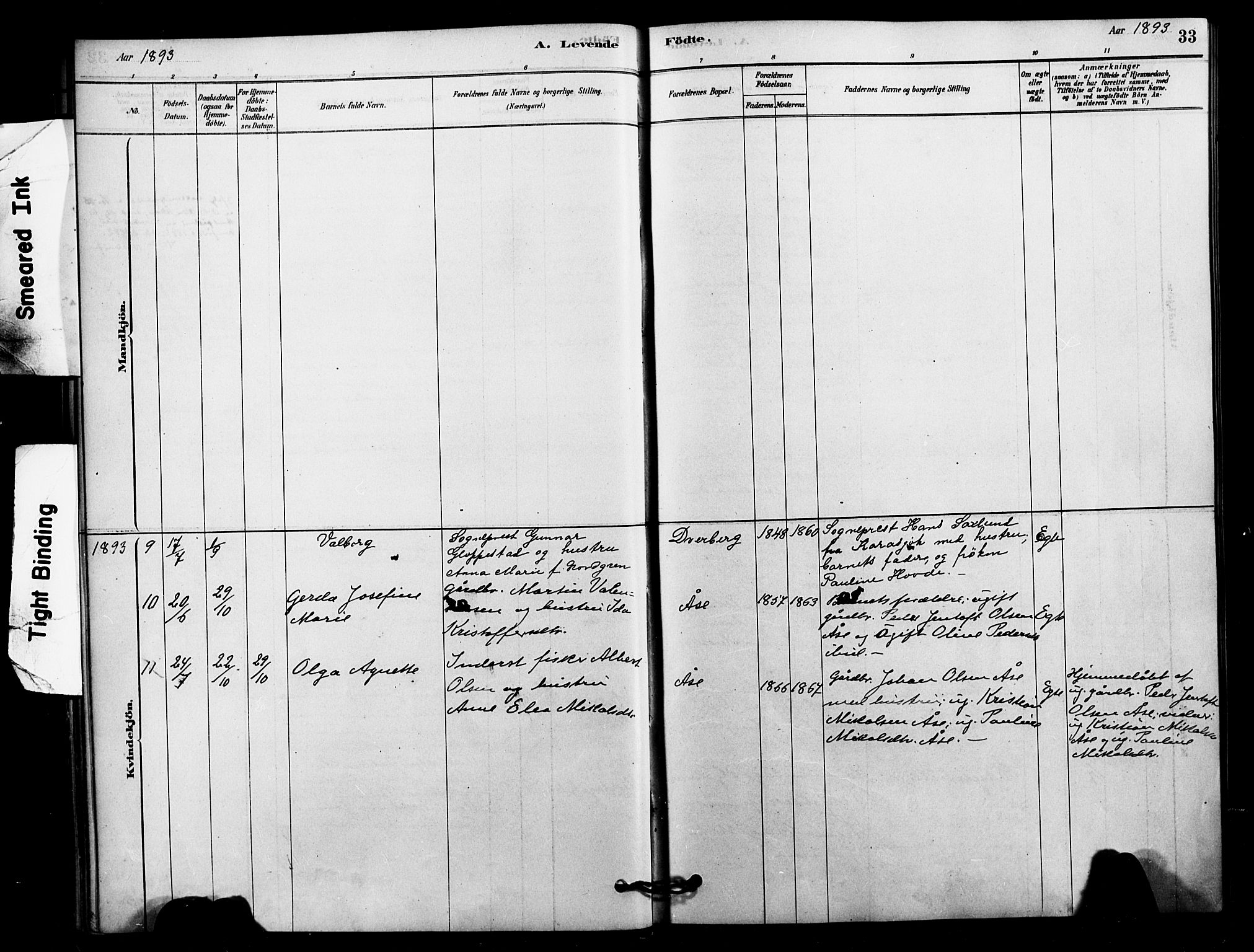 Ministerialprotokoller, klokkerbøker og fødselsregistre - Nordland, AV/SAT-A-1459/897/L1399: Parish register (official) no. 897C06, 1881-1896, p. 33