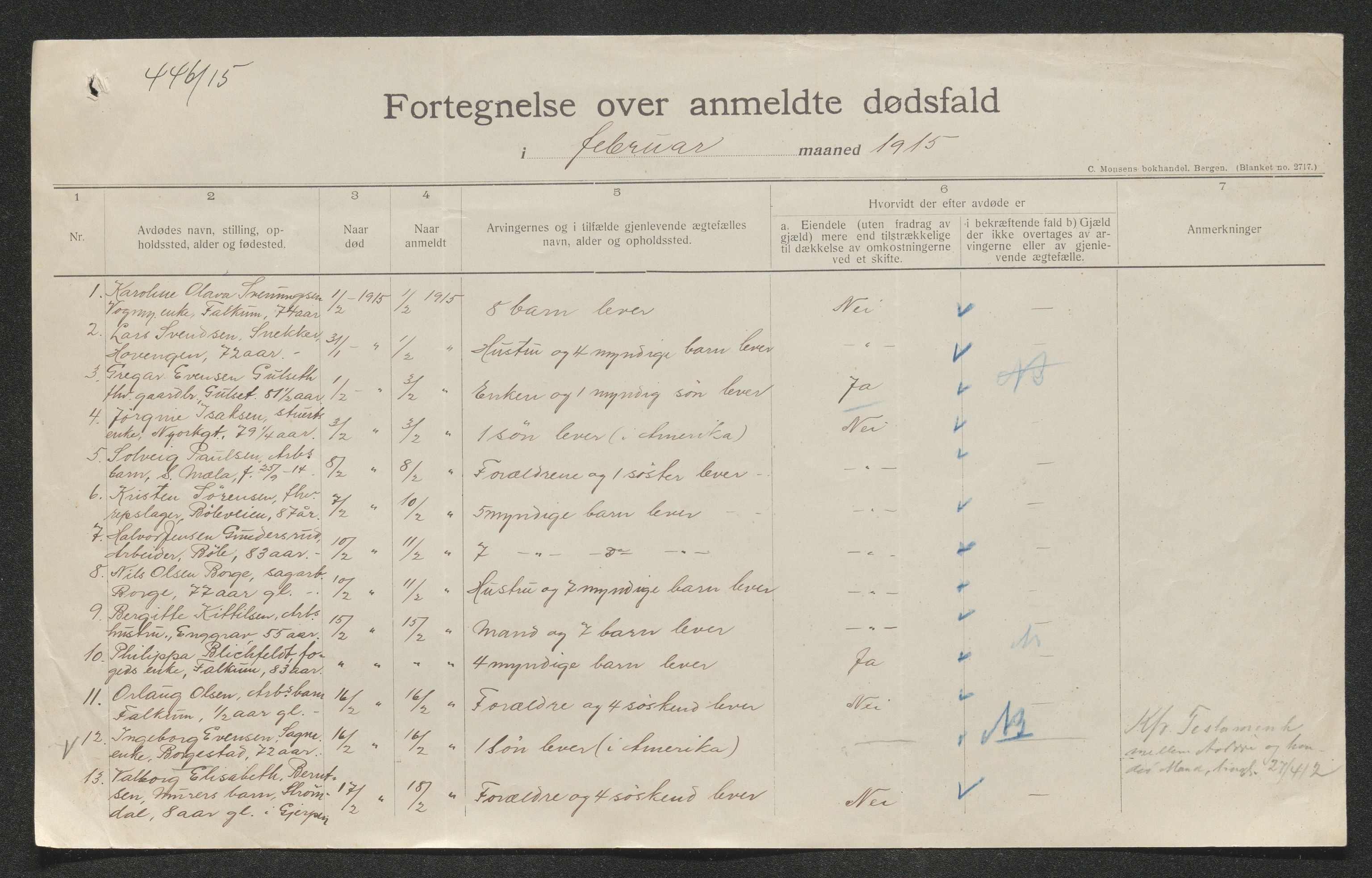 Gjerpen sorenskriveri, AV/SAKO-A-216/H/Ha/Hab/L0001: Dødsfallsmeldinger, Gjerpen, 1899-1915, p. 740