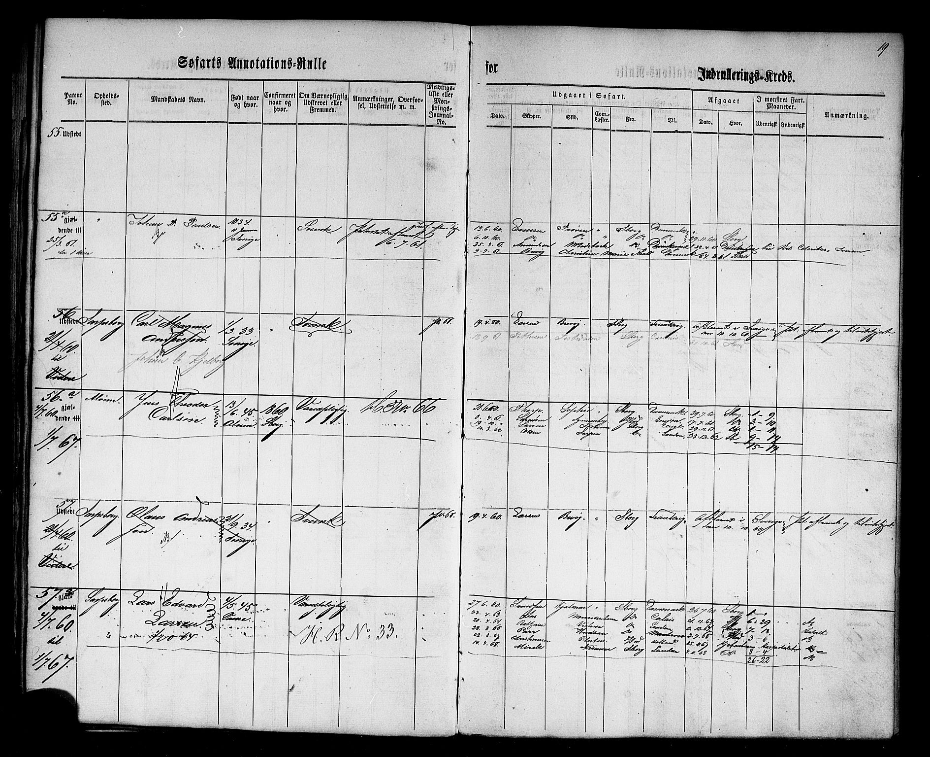 Sarpsborg mønstringskontor, AV/SAO-A-10569c/F/Fc/Fca/L0001: Annotasjonsrulle, 1860-1868, p. 22