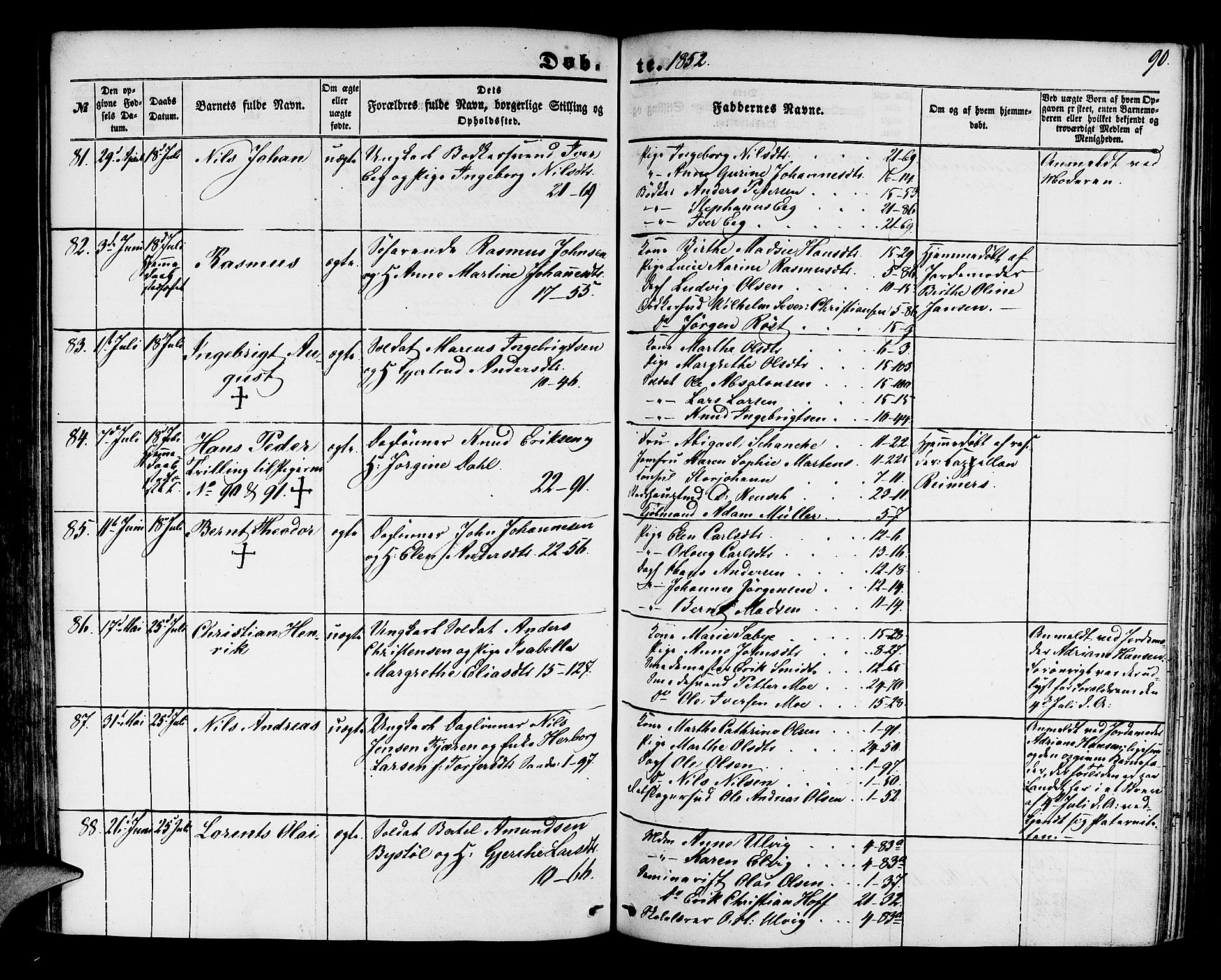 Korskirken sokneprestembete, AV/SAB-A-76101/H/Hab: Parish register (copy) no. B 2, 1847-1853, p. 90