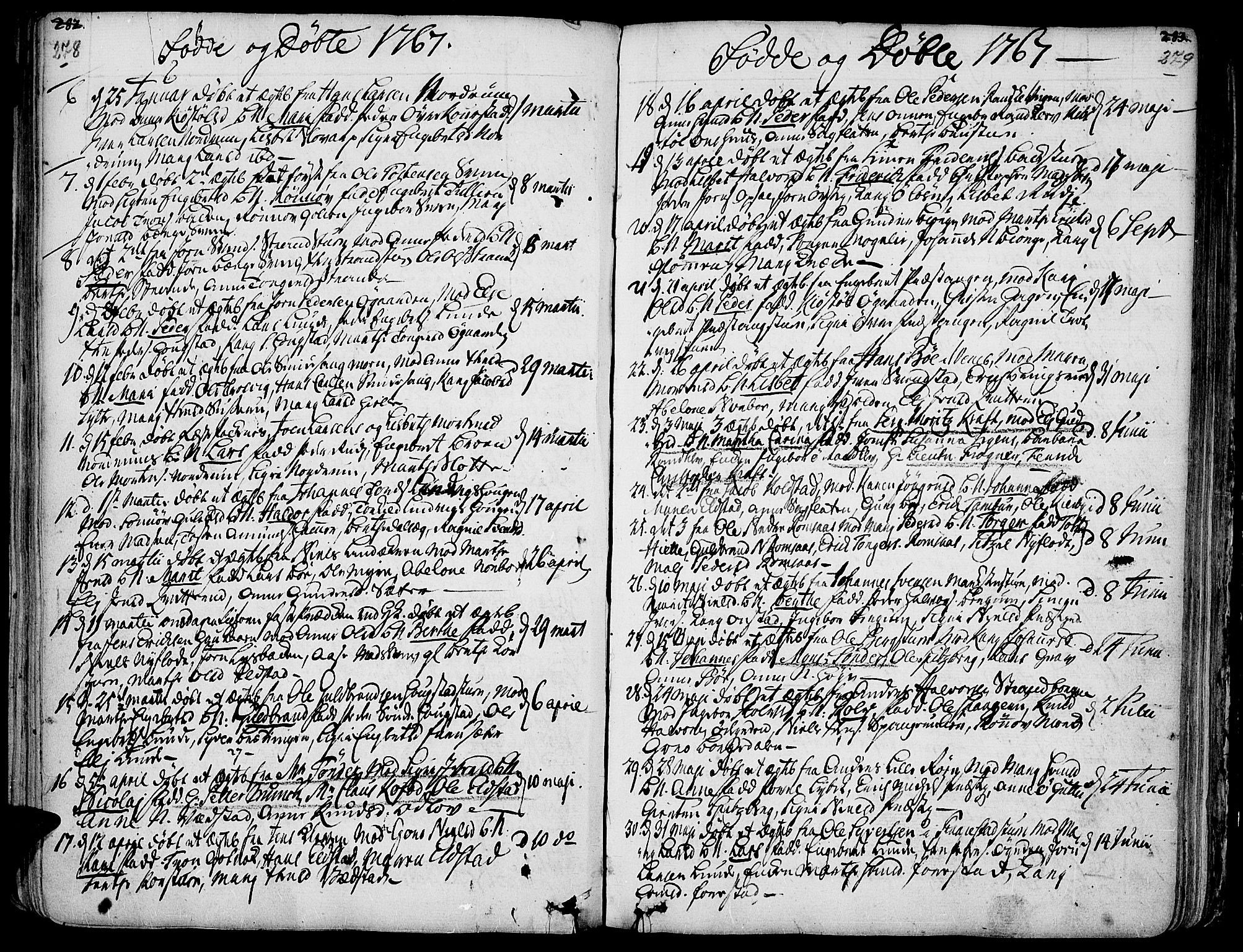 Ringebu prestekontor, AV/SAH-PREST-082/H/Ha/Haa/L0002: Parish register (official) no. 2, 1734-1780, p. 278-279