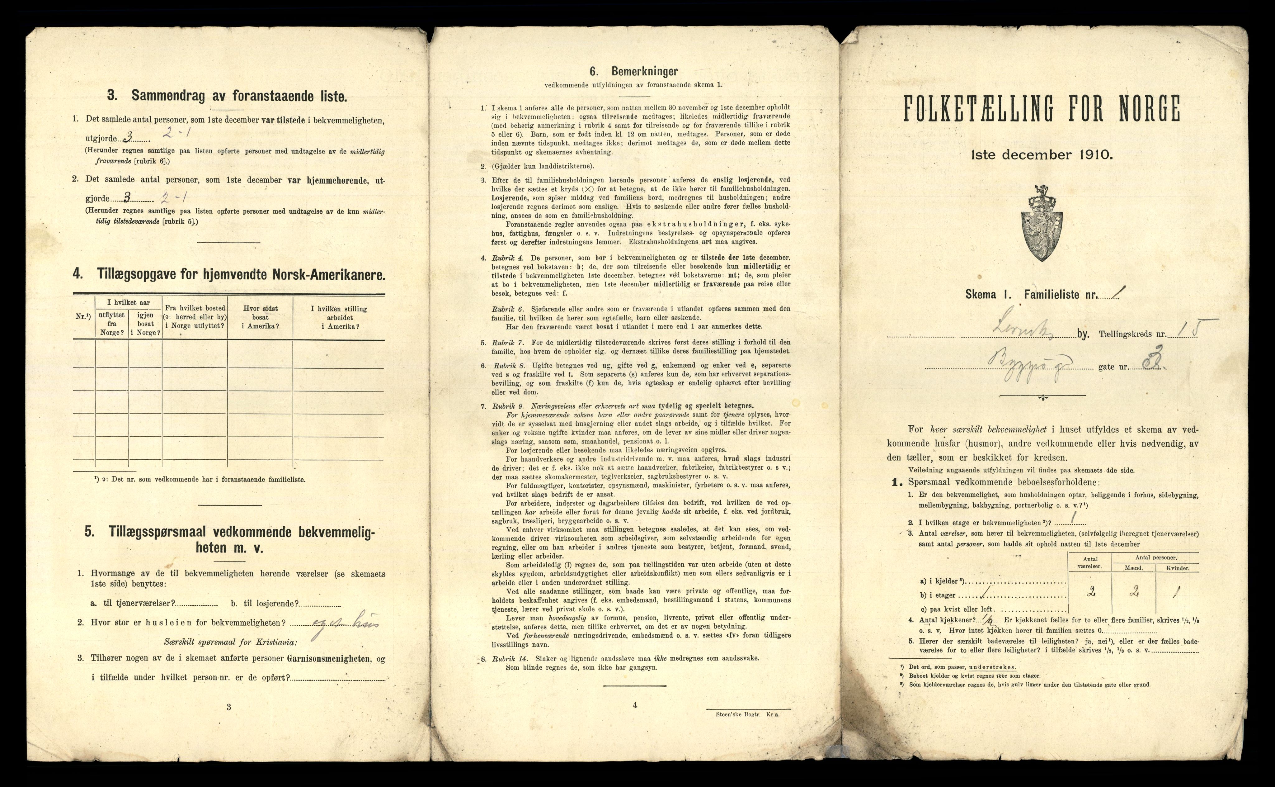 RA, 1910 census for Larvik, 1910, p. 4765