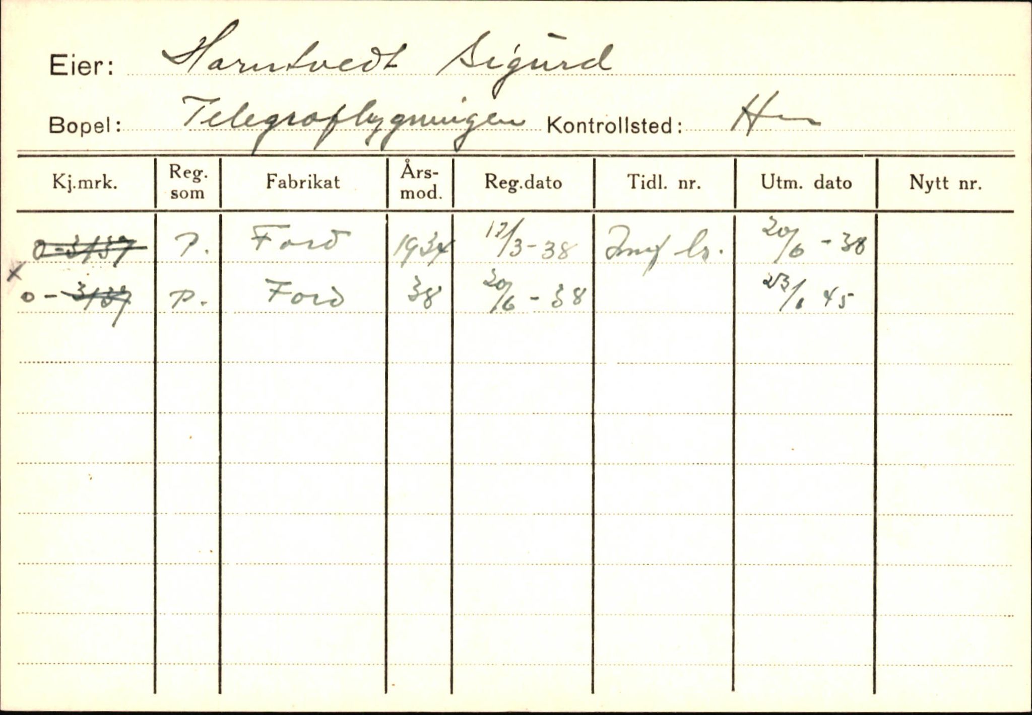 Statens vegvesen, Hordaland vegkontor, AV/SAB-A-5201/2/Hb/L0015: O-eierkort H-I, 1920-1971, p. 85