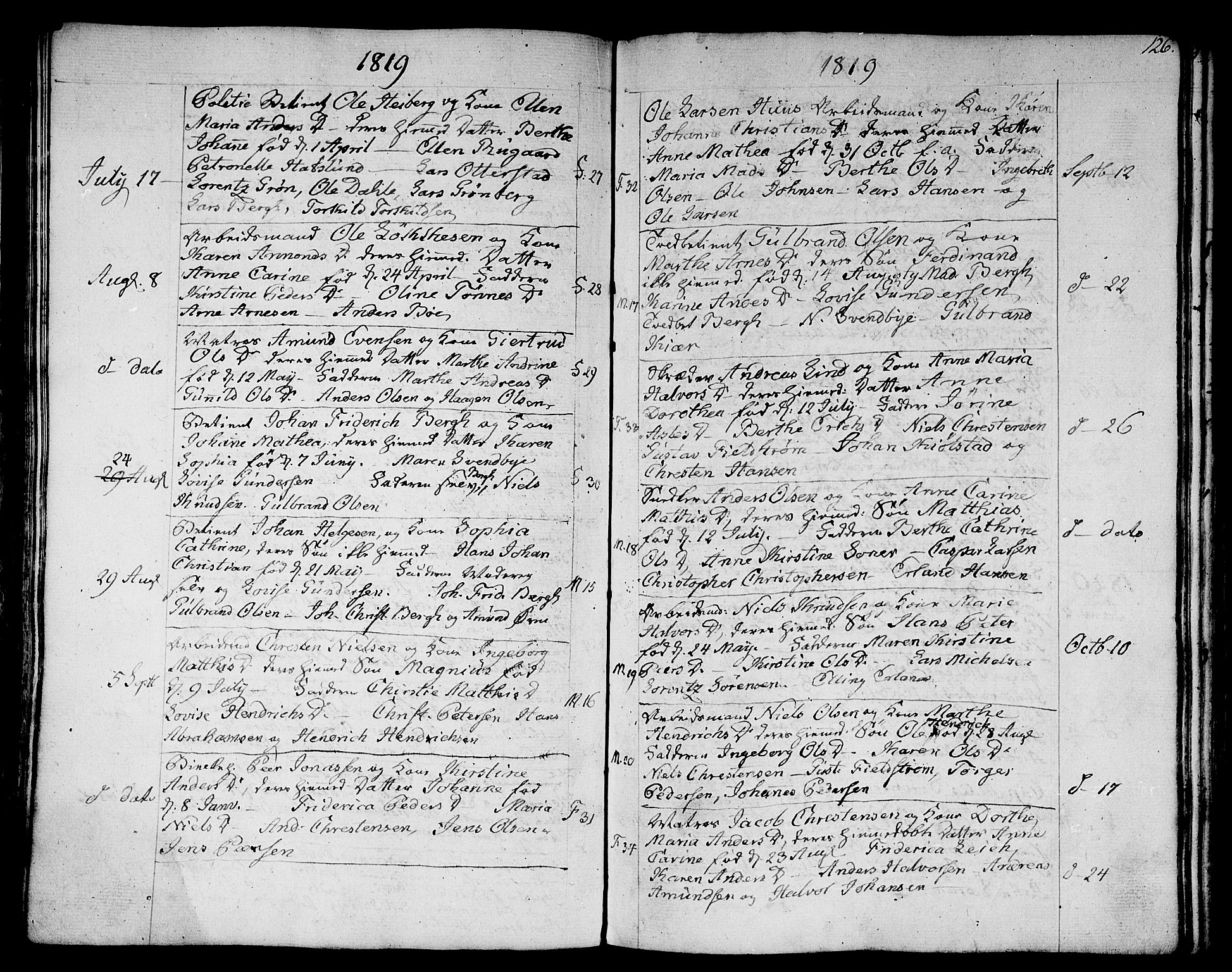 Strømsø kirkebøker, AV/SAKO-A-246/F/Fa/L0010: Parish register (official) no. I 10, 1792-1822, p. 126