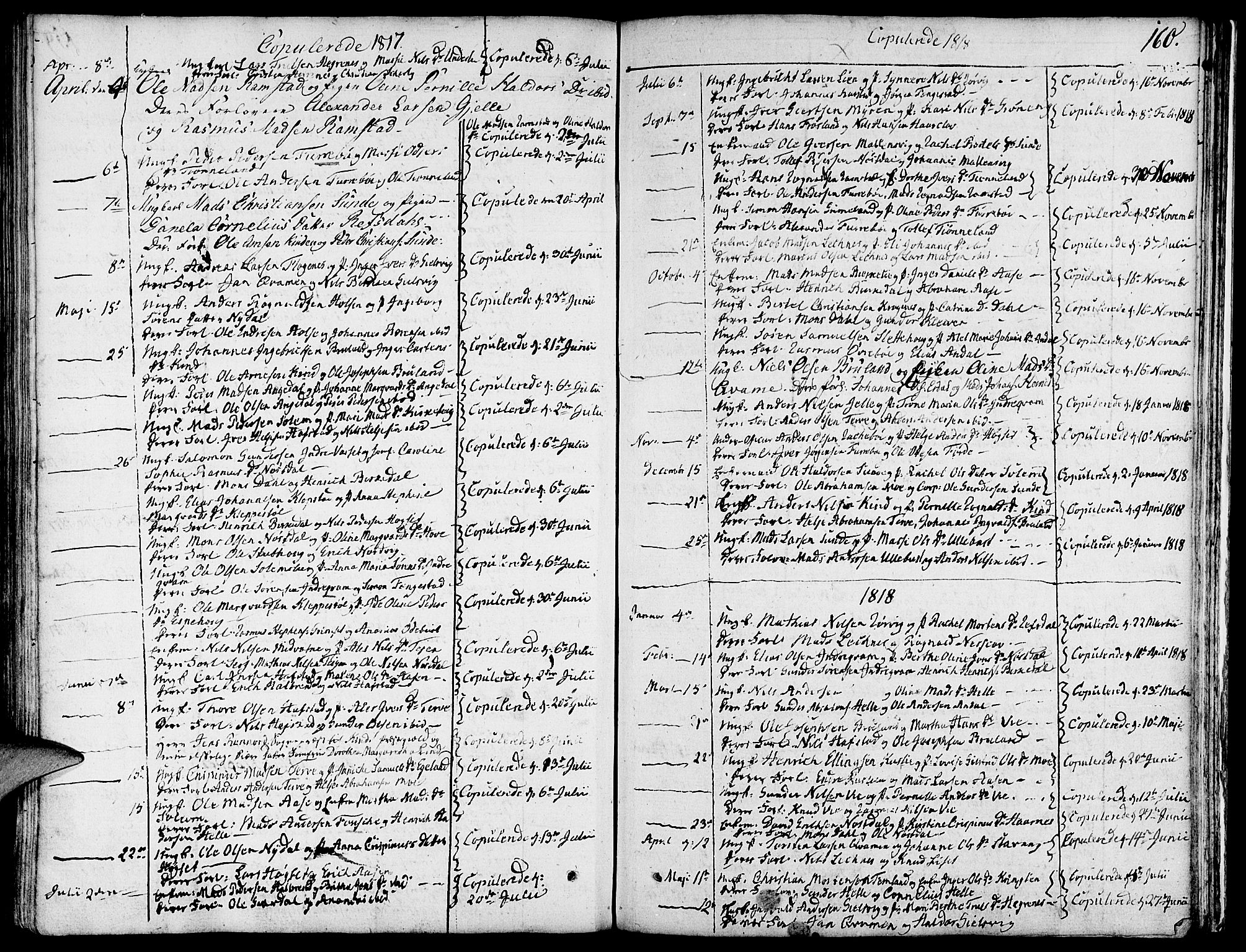 Førde sokneprestembete, SAB/A-79901/H/Haa/Haaa/L0005: Parish register (official) no. A 5, 1803-1821, p. 160