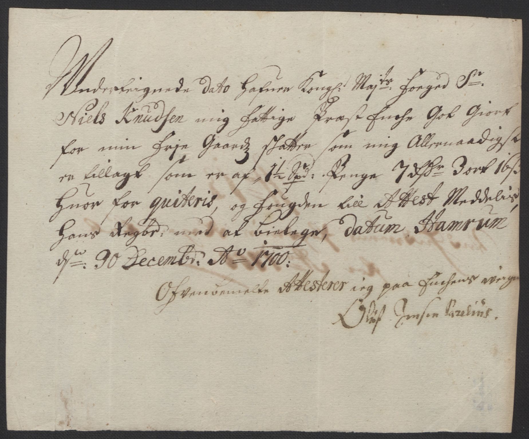 Rentekammeret inntil 1814, Reviderte regnskaper, Fogderegnskap, AV/RA-EA-4092/R63/L4311: Fogderegnskap Inderøy, 1700, p. 136