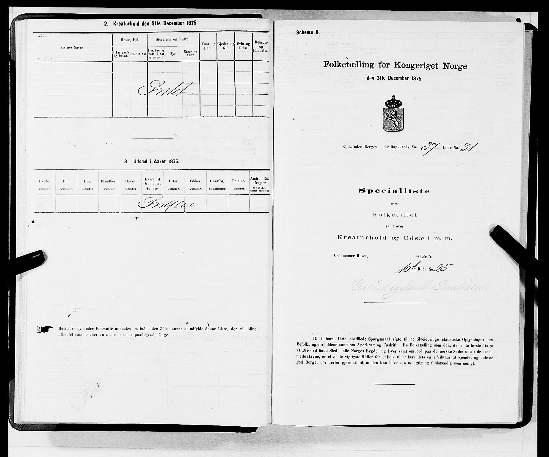 SAB, 1875 census for 1301 Bergen, 1875, p. 1940