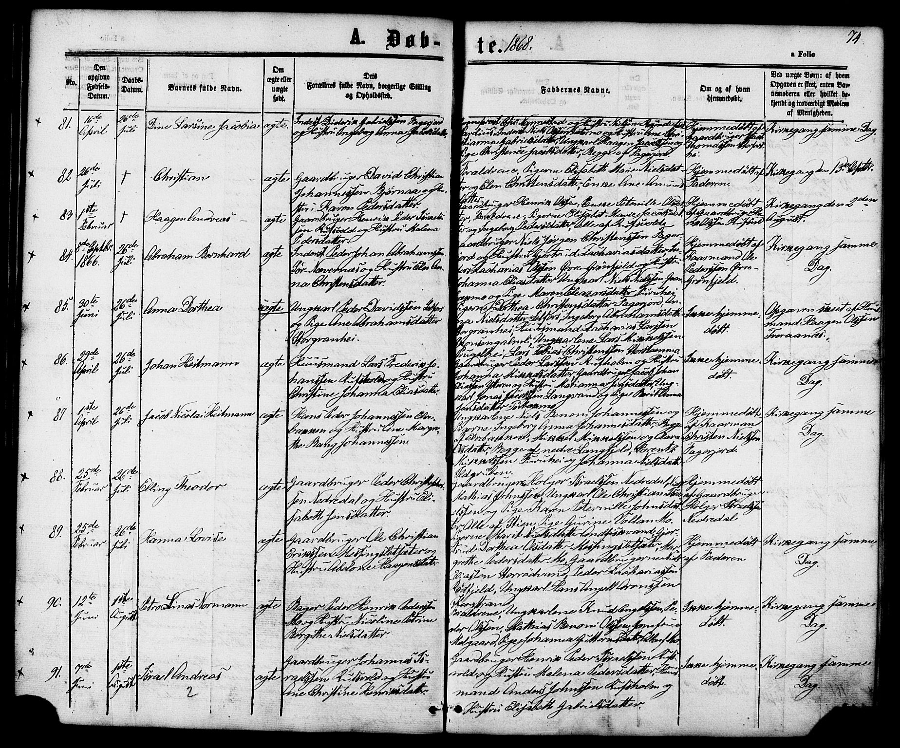 Ministerialprotokoller, klokkerbøker og fødselsregistre - Nordland, AV/SAT-A-1459/827/L0393: Parish register (official) no. 827A05, 1863-1883, p. 74