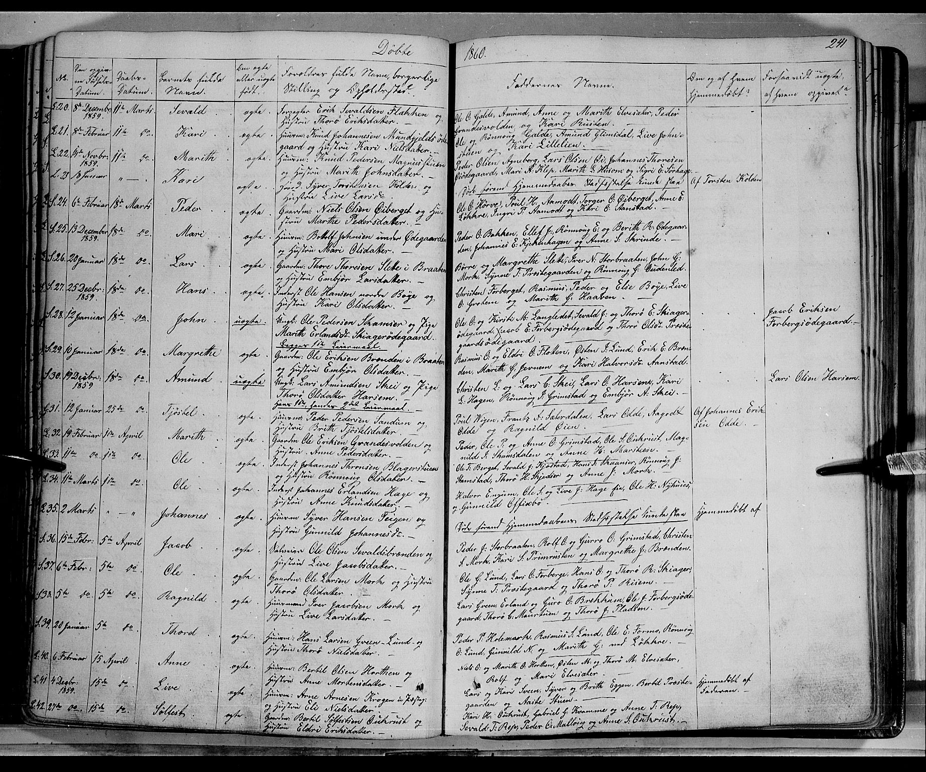 Lom prestekontor, AV/SAH-PREST-070/K/L0006: Parish register (official) no. 6A, 1837-1863, p. 241