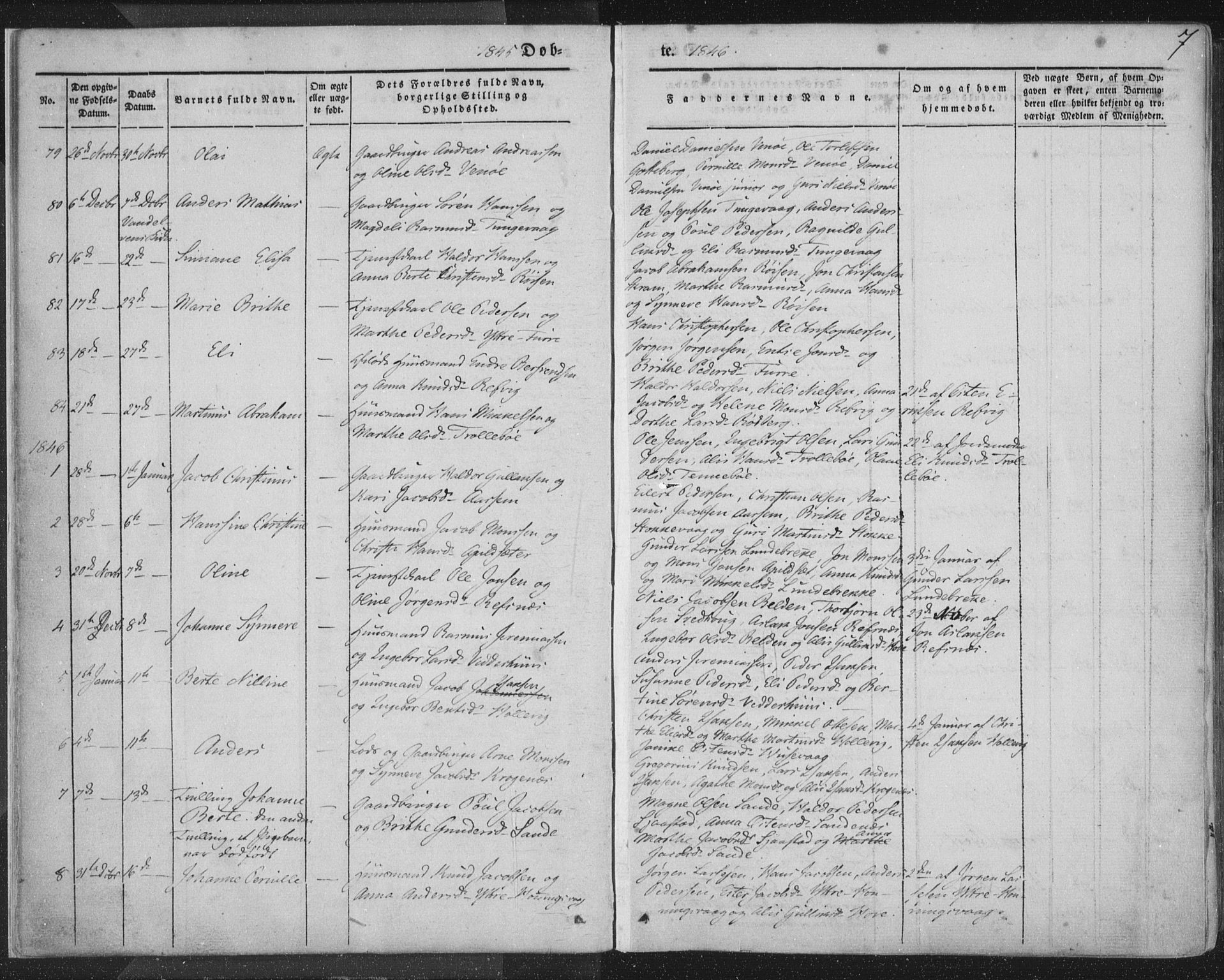Selje sokneprestembete, AV/SAB-A-99938/H/Ha/Haa/Haaa: Parish register (official) no. A 10, 1844-1858, p. 7
