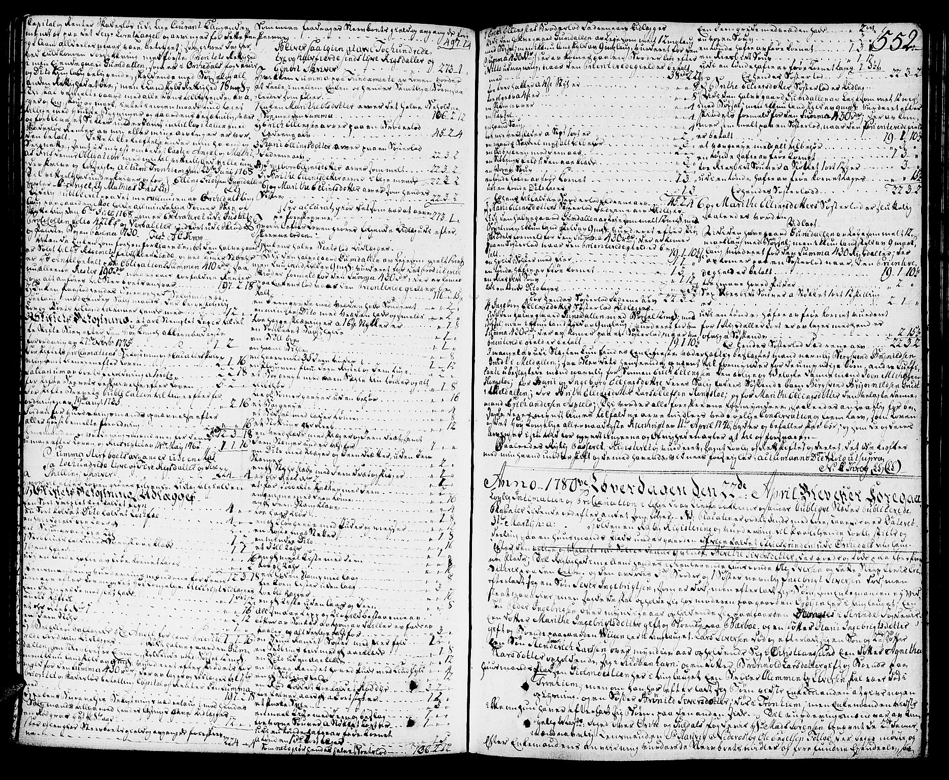 Orkdal sorenskriveri, SAT/A-4169/1/3/3Aa/L0007: Skifteprotokoller, 1767-1782, p. 551b-552a