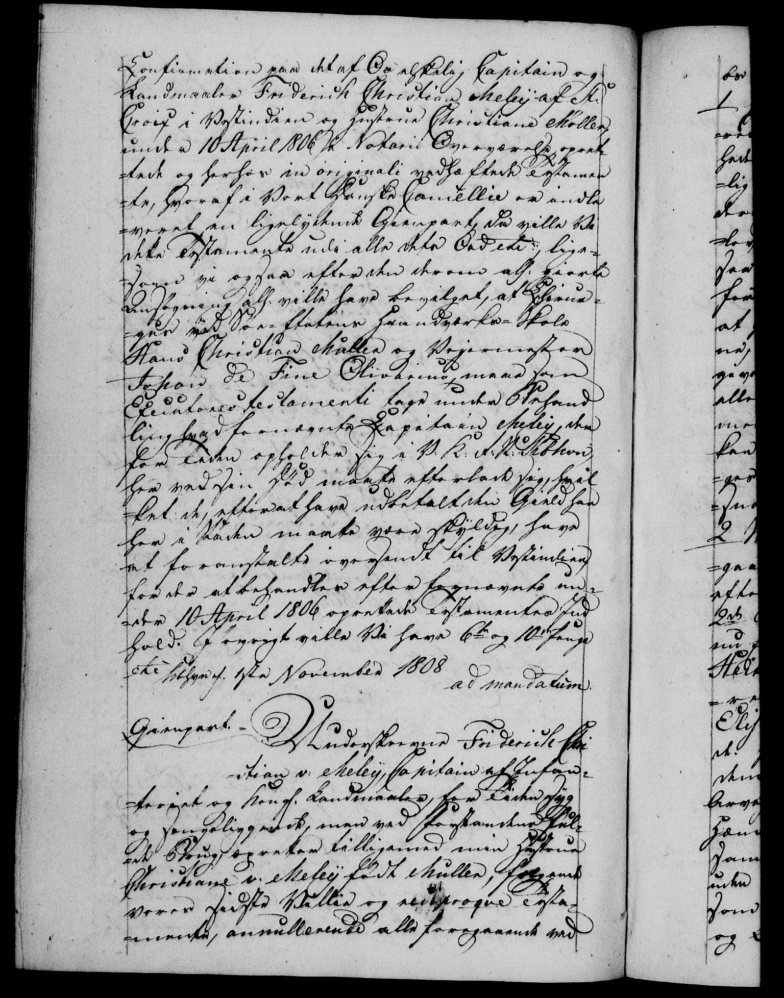 Danske Kanselli 1800-1814, RA/EA-3024/H/Hf/Hfb/Hfba/L0004: Registranter, 1808-1810, p. 98b