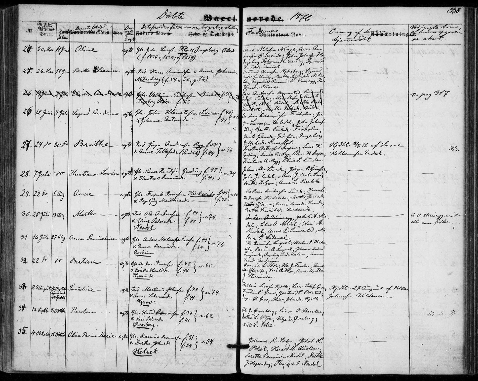 Stryn Sokneprestembete, SAB/A-82501: Parish register (official) no. A 3, 1862-1877, p. 338