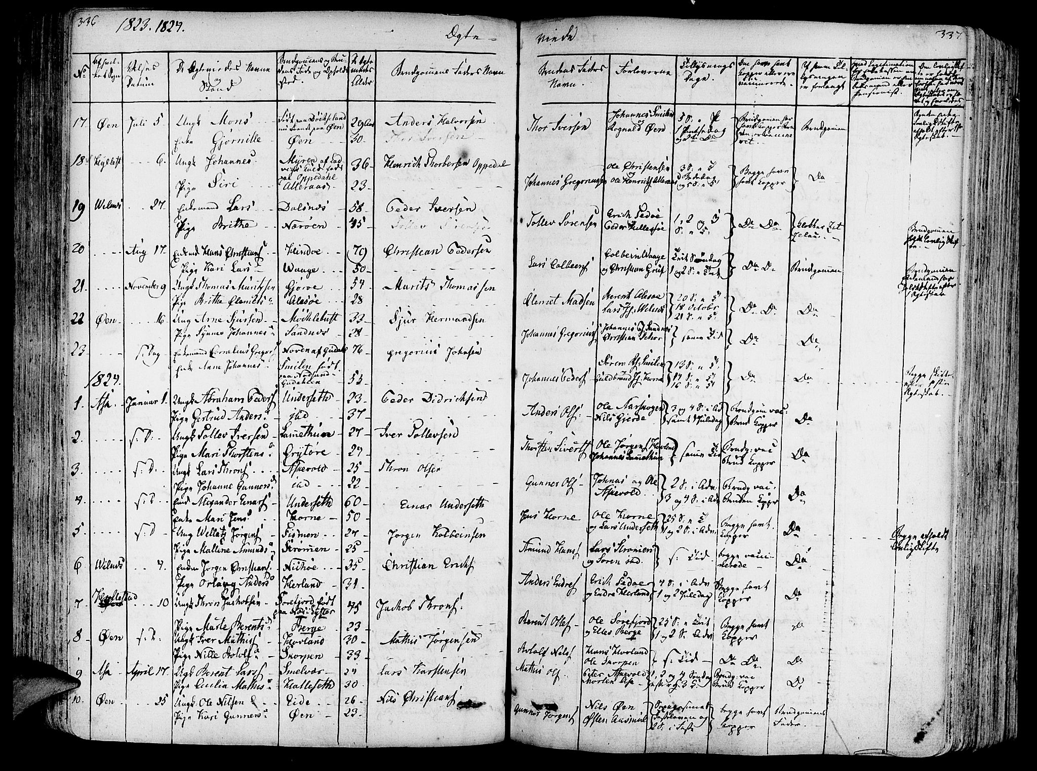 Askvoll sokneprestembete, SAB/A-79501/H/Haa/Haaa/L0010: Parish register (official) no. A 10, 1821-1844, p. 336-337