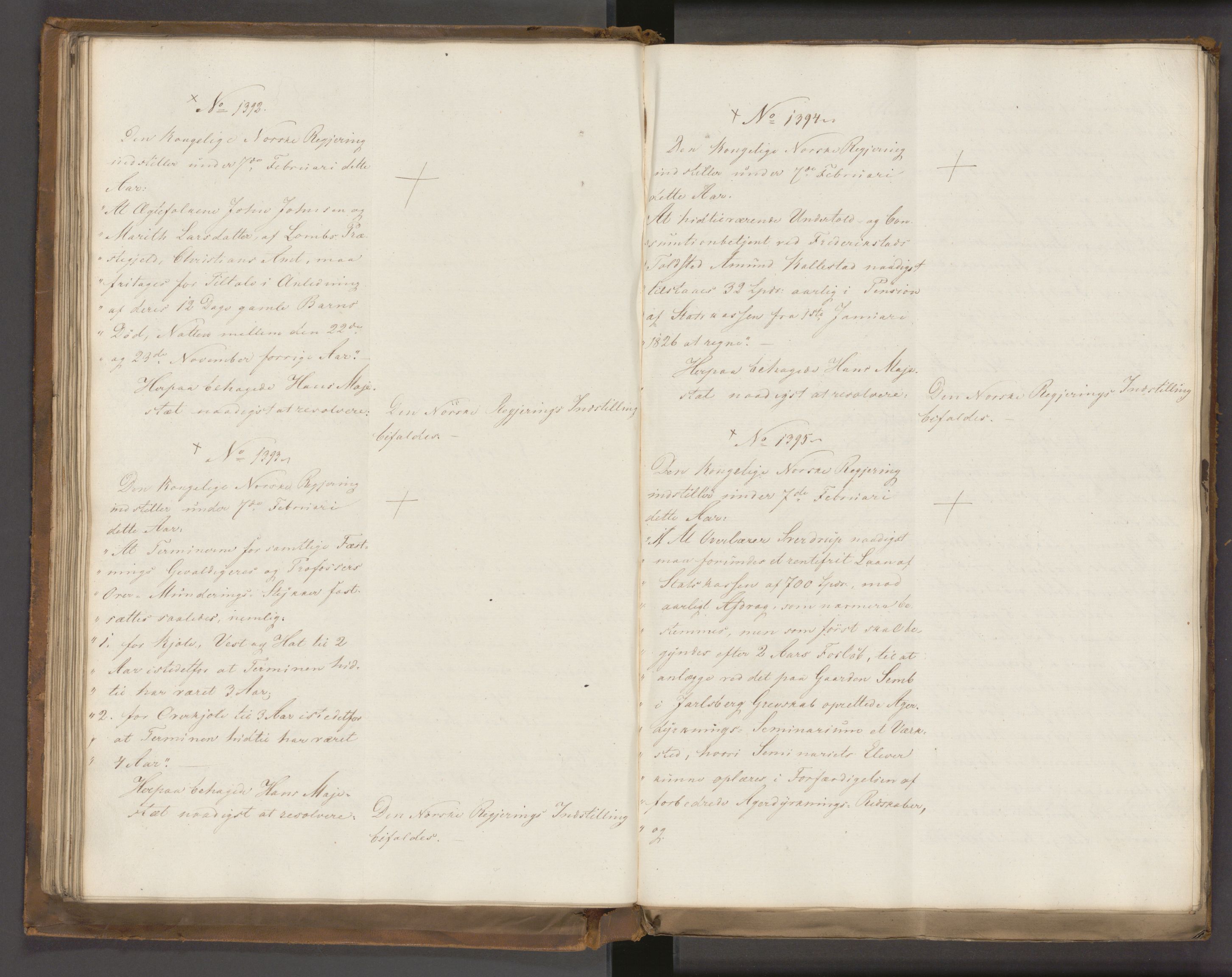 Statsrådssekretariatet, AV/RA-S-1001/A/Ab/L0022: Kgl. res. nr. 1210-1721, 1. halvår, 1826