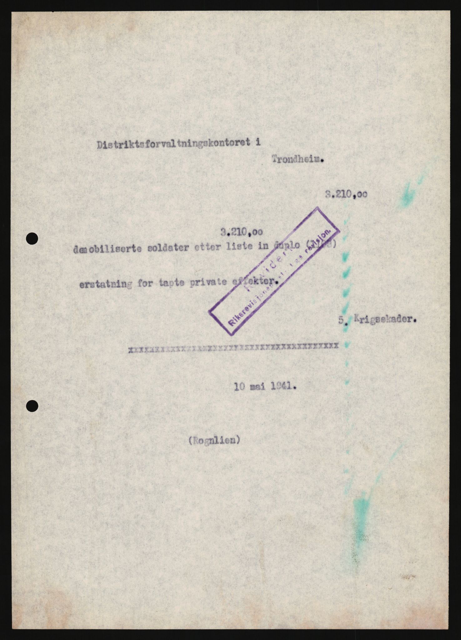 Justisdepartementet, Oppgjørsavdelingen, AV/RA-S-1056/G/Ga/L0005: Anvisningsliste nr. 385-388, 390-410, 662-725, 728-732, 736-740 og 1106-1140 over utbetalte effektsaker, 1940-1942, p. 483