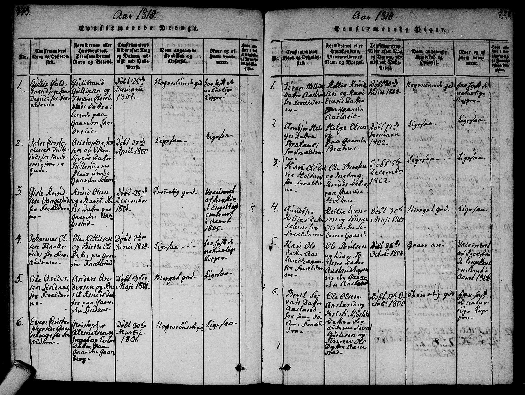 Flesberg kirkebøker, AV/SAKO-A-18/F/Fa/L0005: Parish register (official) no. I 5, 1816-1834, p. 473-474