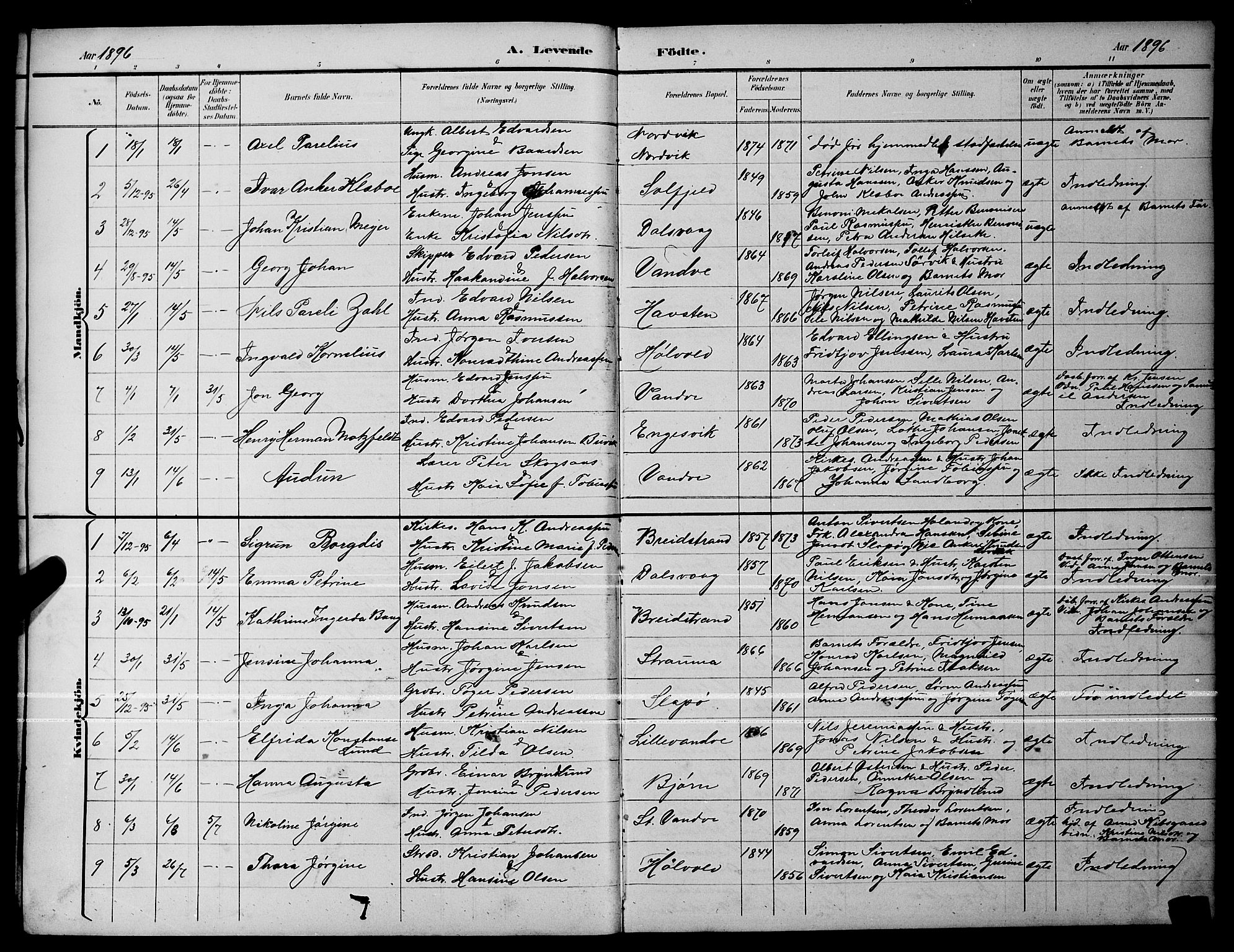 Ministerialprotokoller, klokkerbøker og fødselsregistre - Nordland, AV/SAT-A-1459/836/L0537: Parish register (copy) no. 836C01, 1892-1900