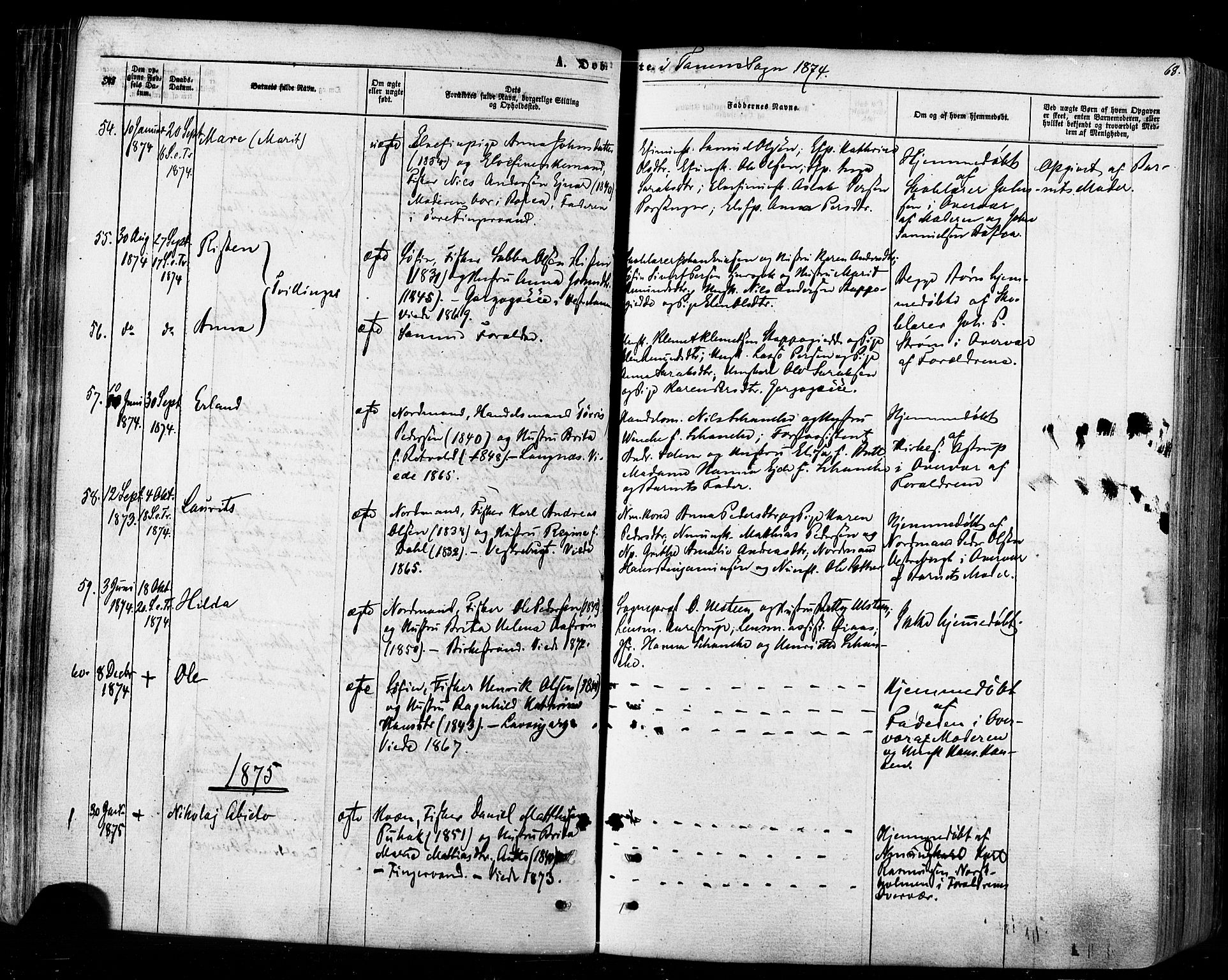 Tana sokneprestkontor, SATØ/S-1334/H/Ha/L0002kirke: Parish register (official) no. 2 /1, 1861-1877, p. 68