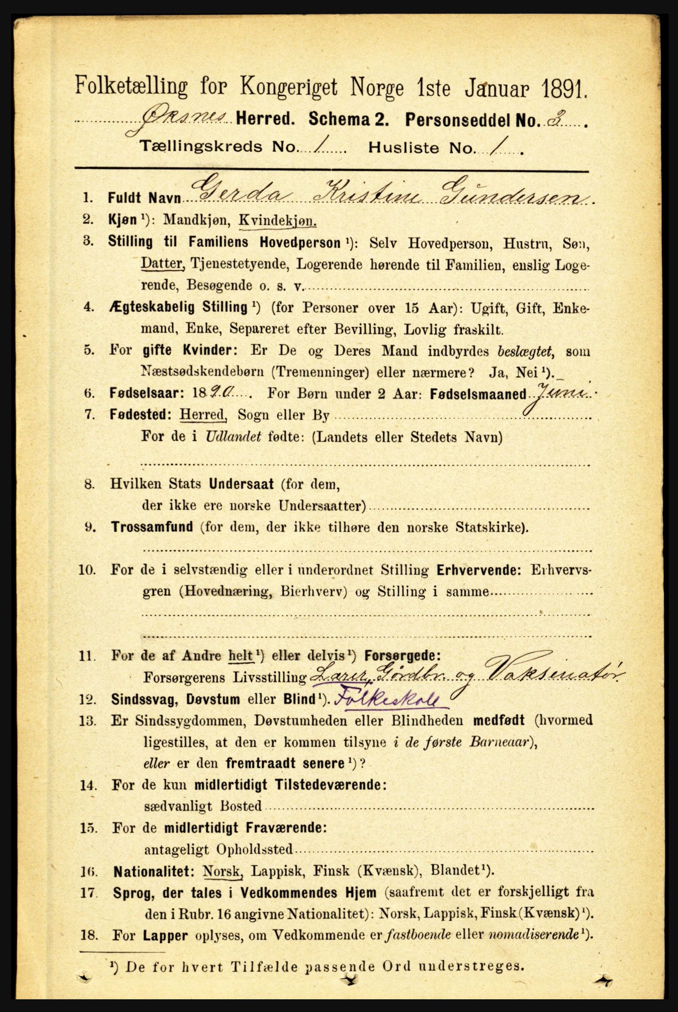 RA, 1891 census for 1868 Øksnes, 1891, p. 87