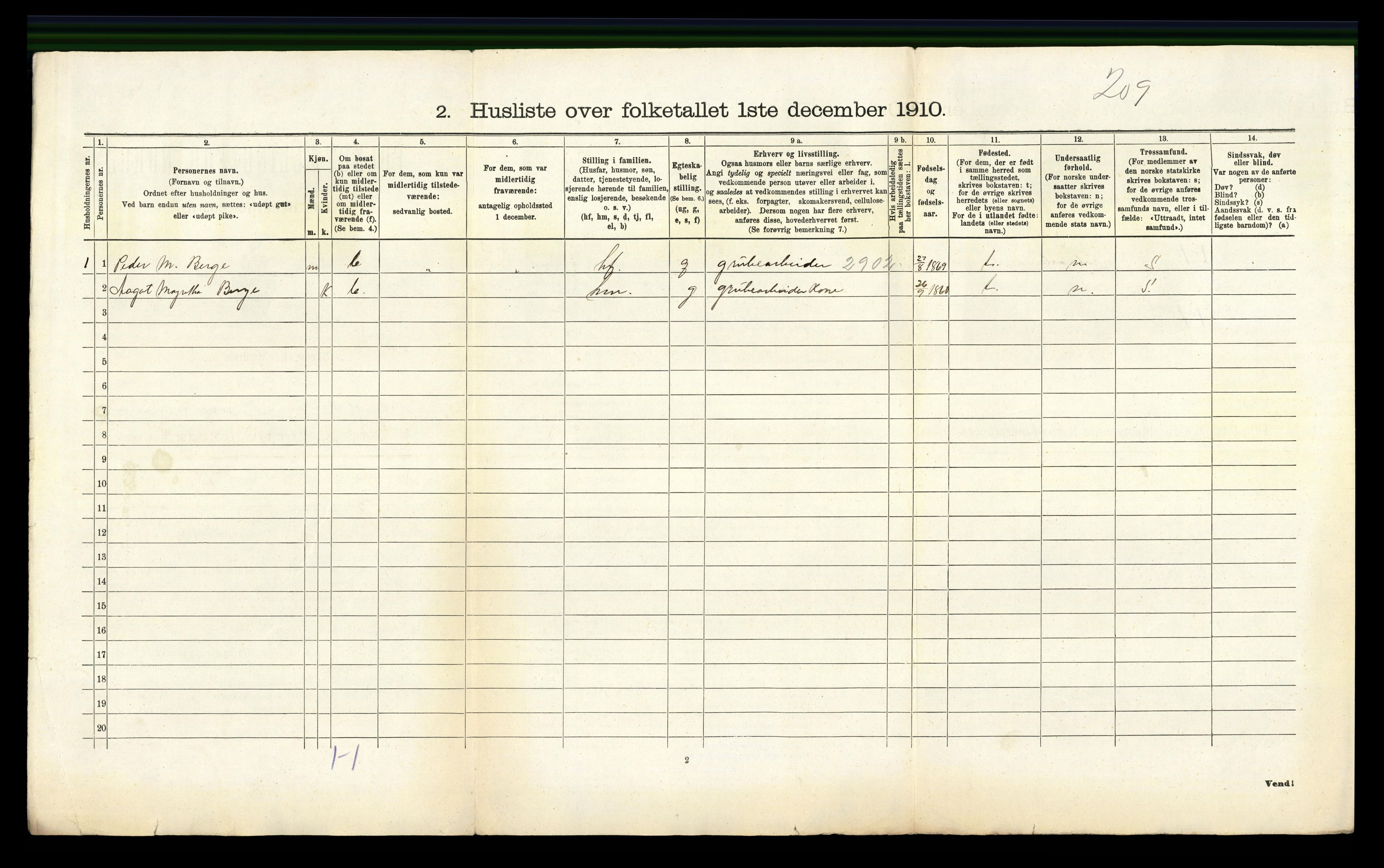 RA, 1910 census for Avaldsnes, 1910, p. 1010