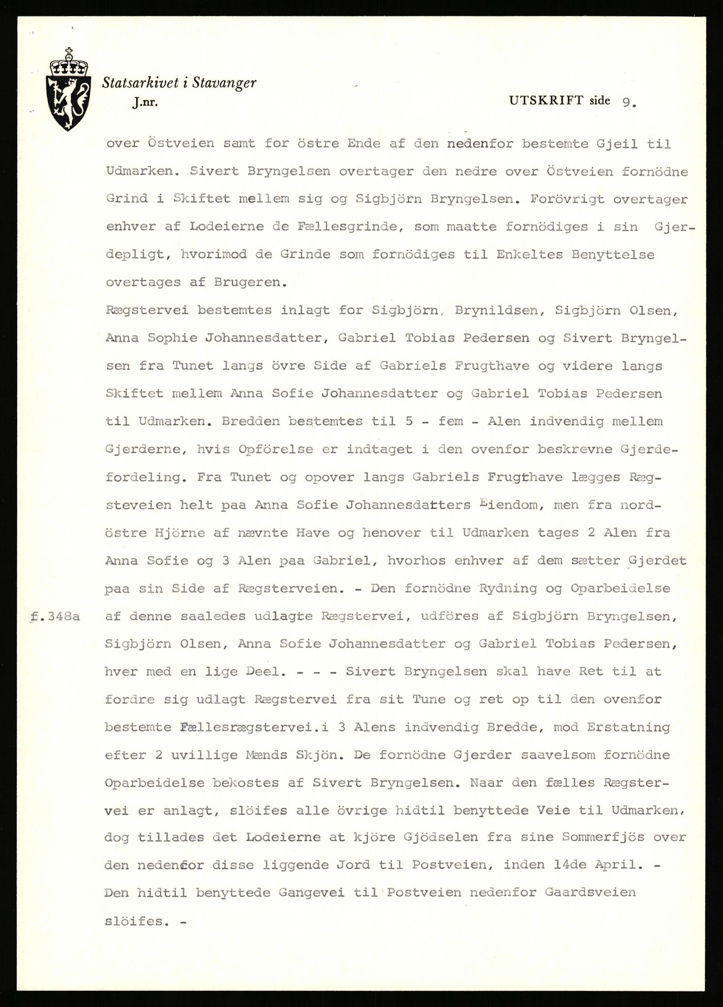 Statsarkivet i Stavanger, AV/SAST-A-101971/03/Y/Yj/L0029: Avskrifter sortert etter gårdsnavn: Haga i Skjold - Handeland, 1750-1930, p. 419