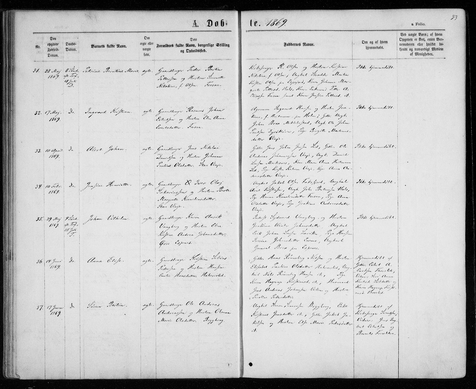 Tranøy sokneprestkontor, AV/SATØ-S-1313/I/Ia/Iaa/L0008kirke: Parish register (official) no. 8, 1867-1877, p. 33