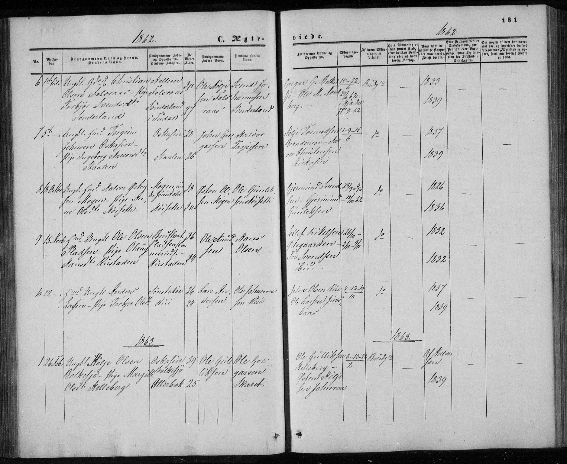 Gransherad kirkebøker, SAKO/A-267/F/Fa/L0003: Parish register (official) no. I 3, 1859-1870, p. 131